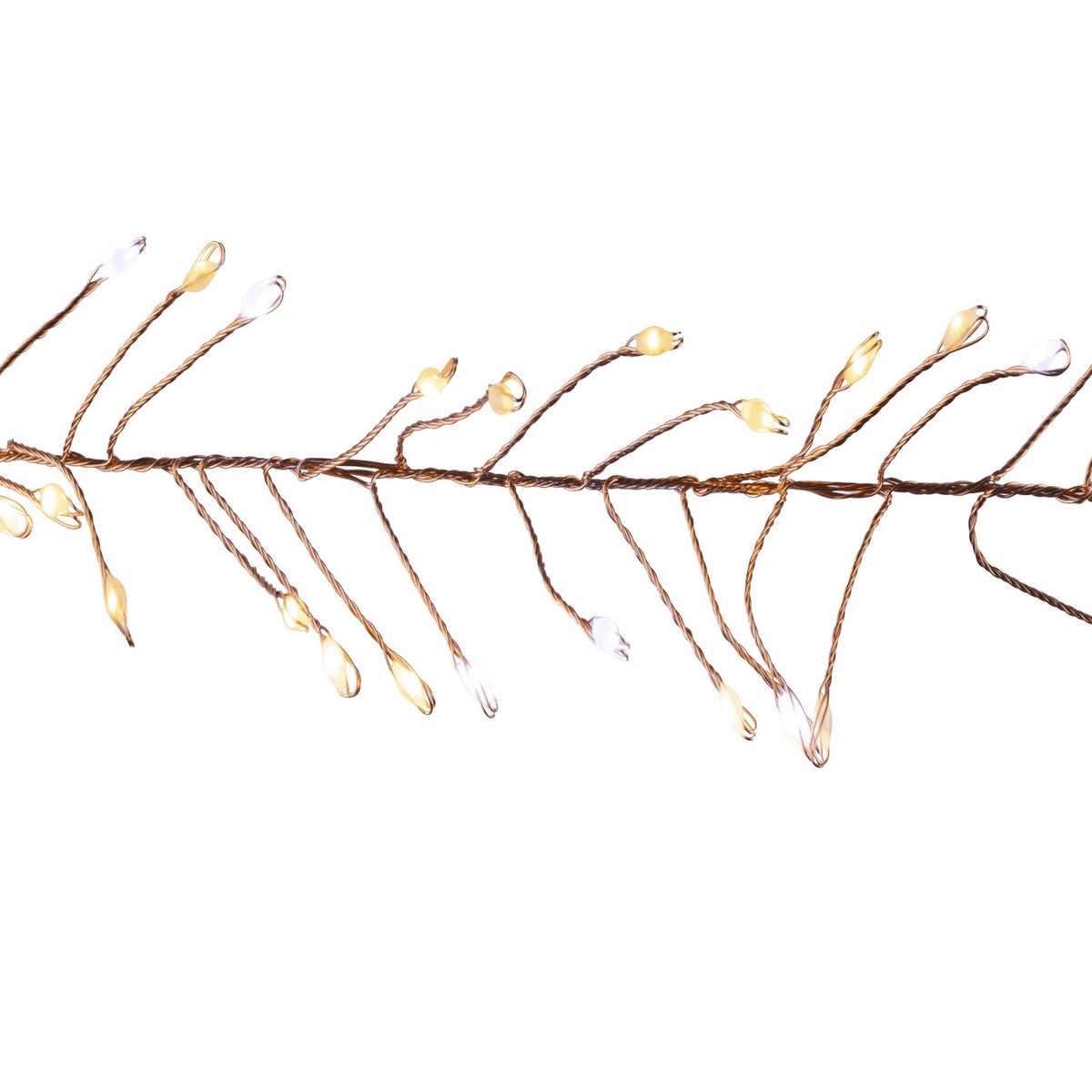 10' Warm White/Pure White/Copper/Copper Wire Cluster Garland Light Set