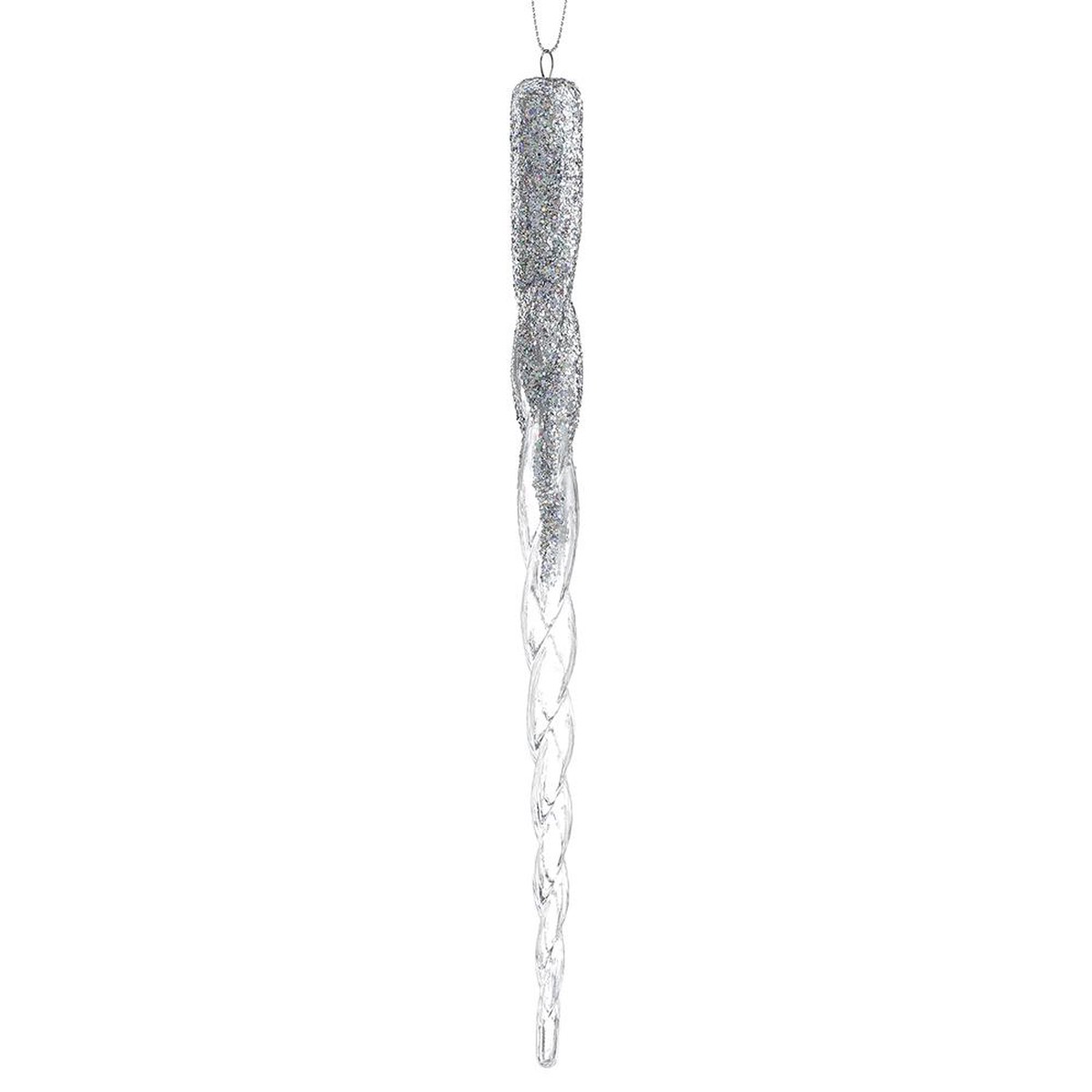 Acrylic Icicle Ornament, 12" (Clear White)