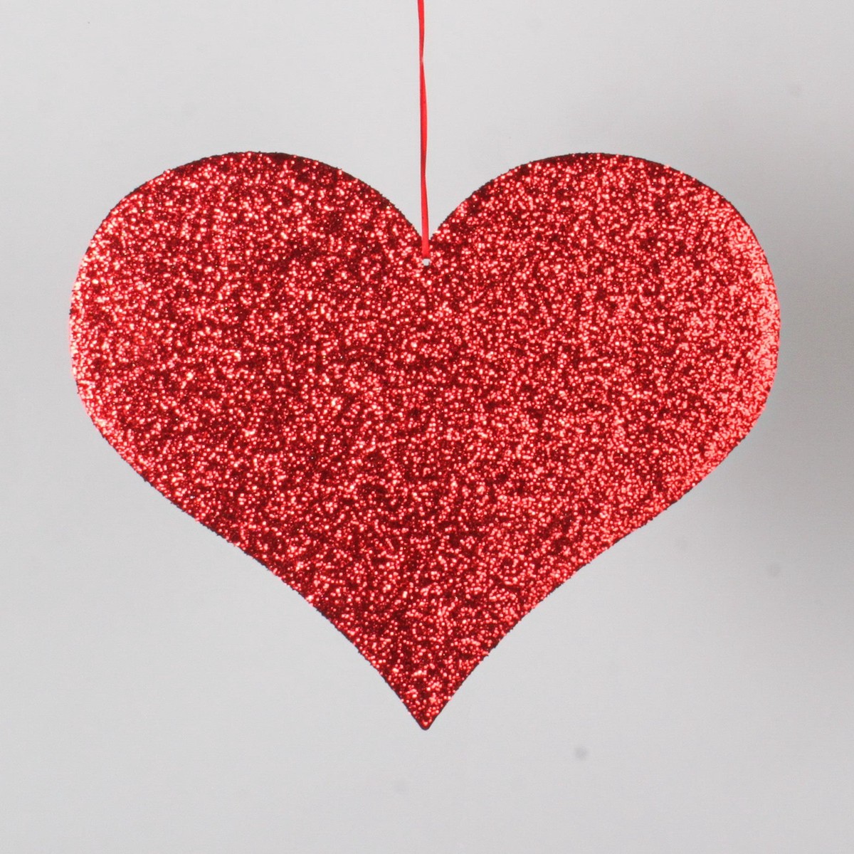 Foamboard Heart Ornament, 14" x 16" (Red Glitter)