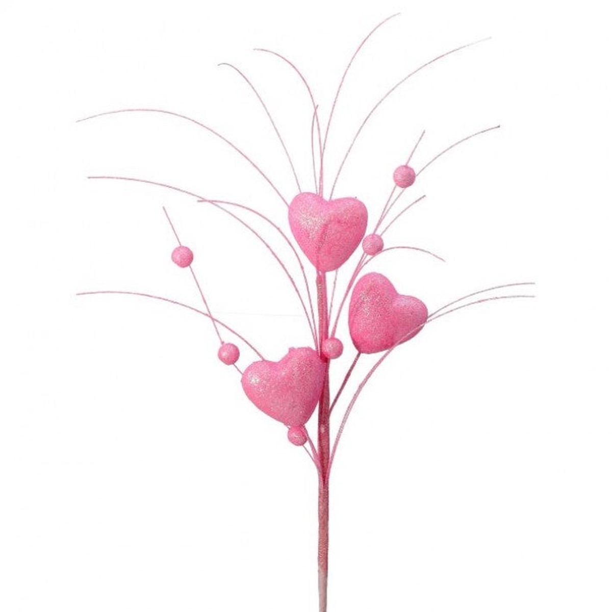 Glitter Heart W/ Rain Spray x3, 13" (Pink)