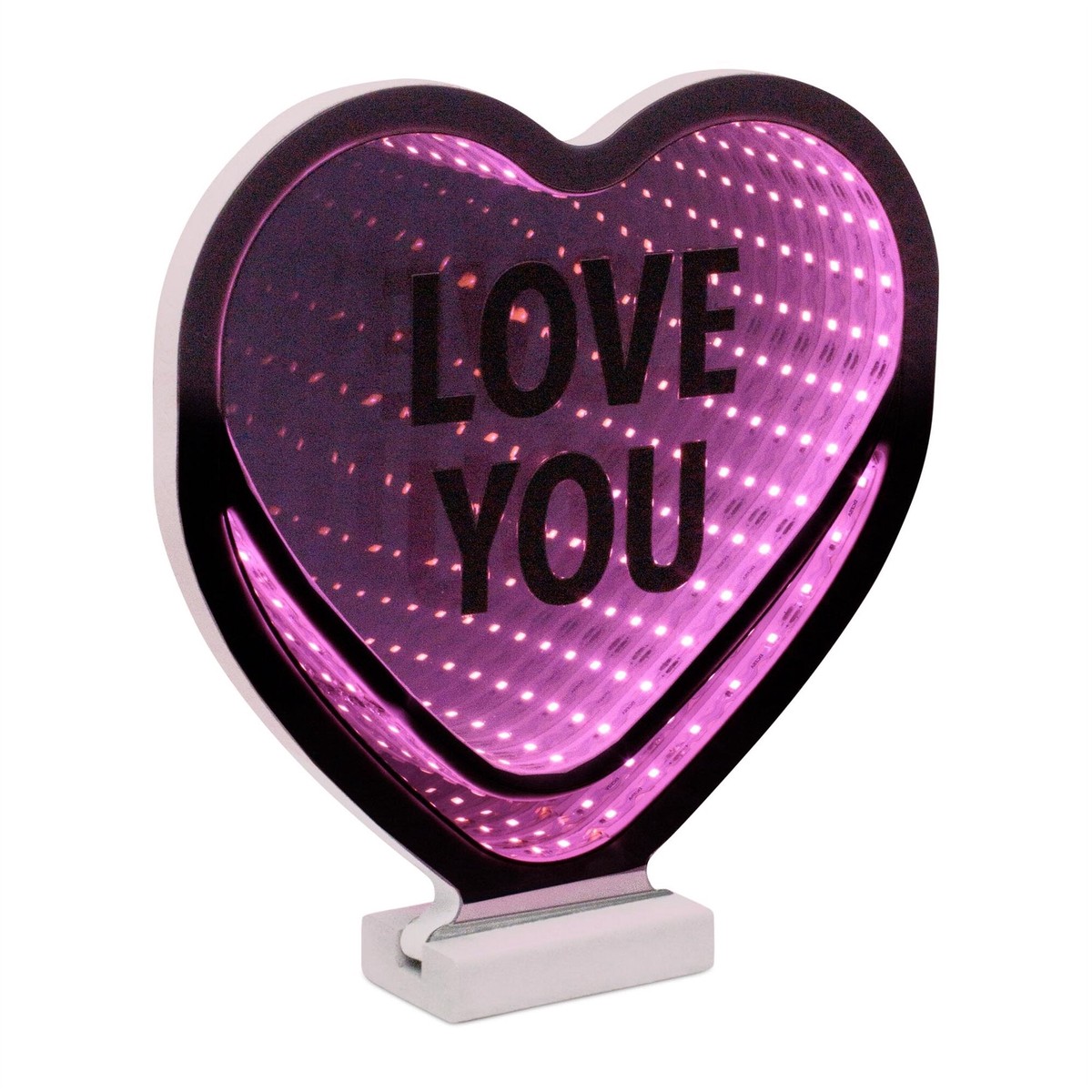 Heart "Love You" Infinity Light, Acrylic, W/ UL Plug, 9.5"