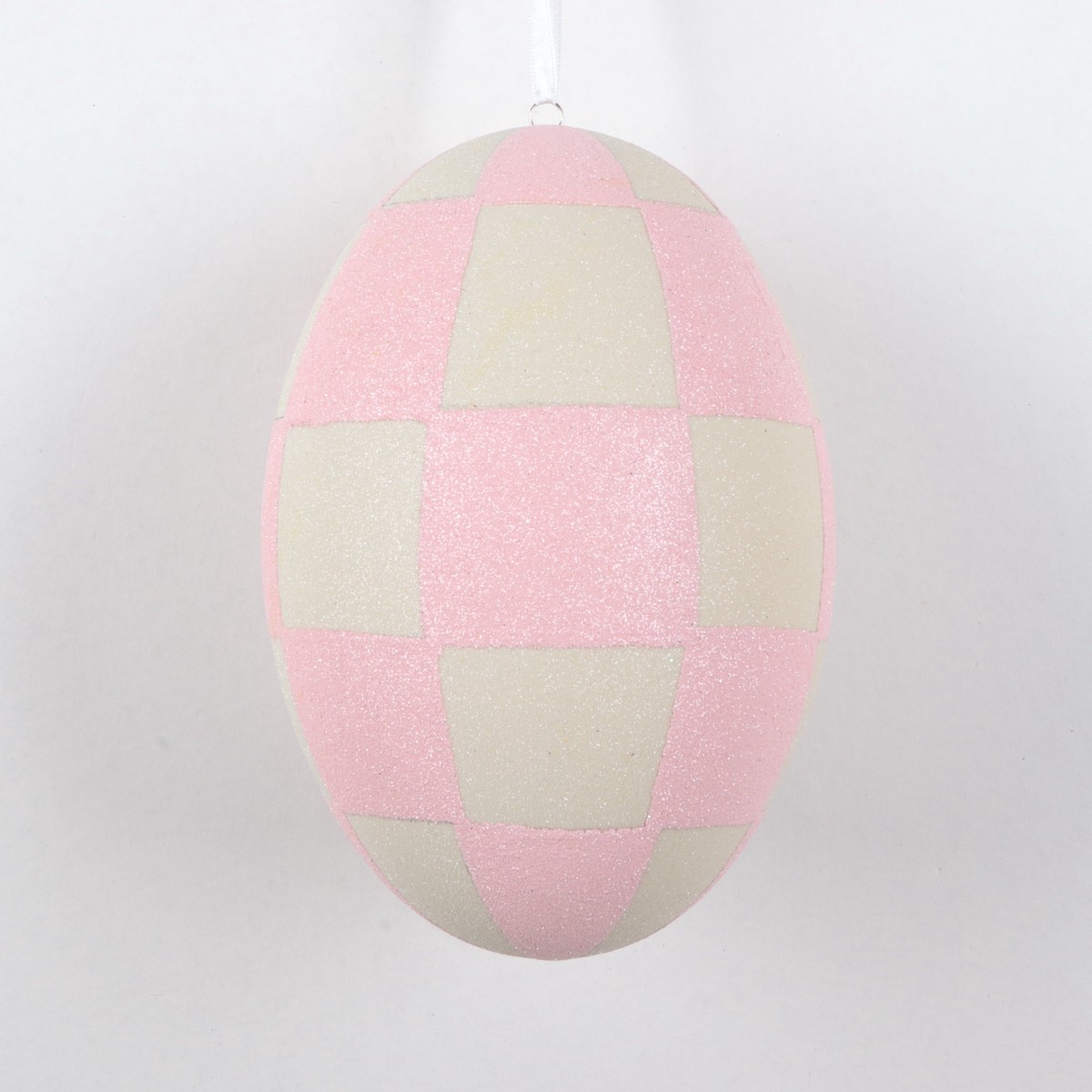 Pink & White Easter Egg Ornament, 8.2" (210mm)