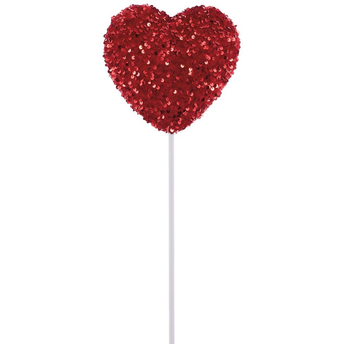 Sequin Heart Pick, 20" (Red)