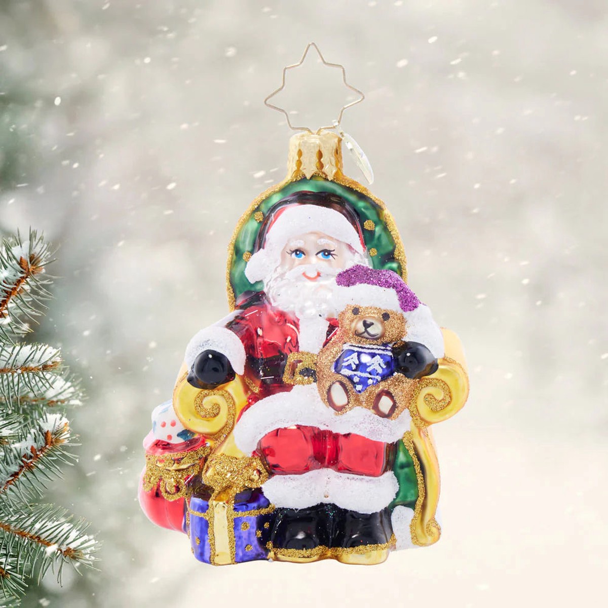 Strike A Pose Santa Gem Ornament, 3"