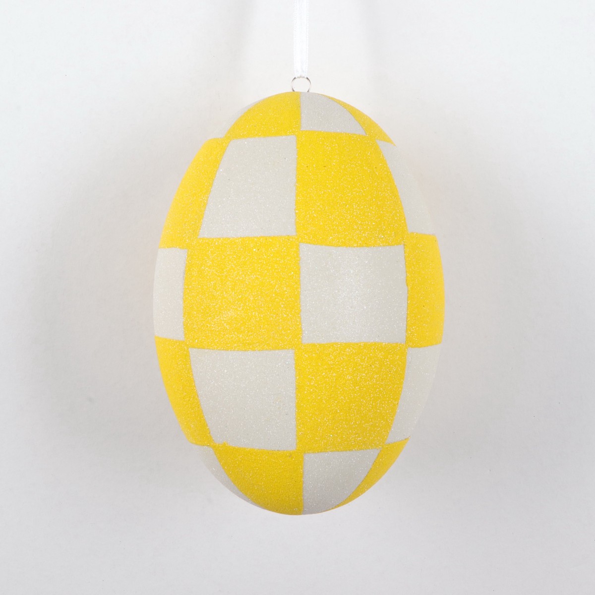 Yellow & White Easter Egg Ornament, 8.2" (210mm)
