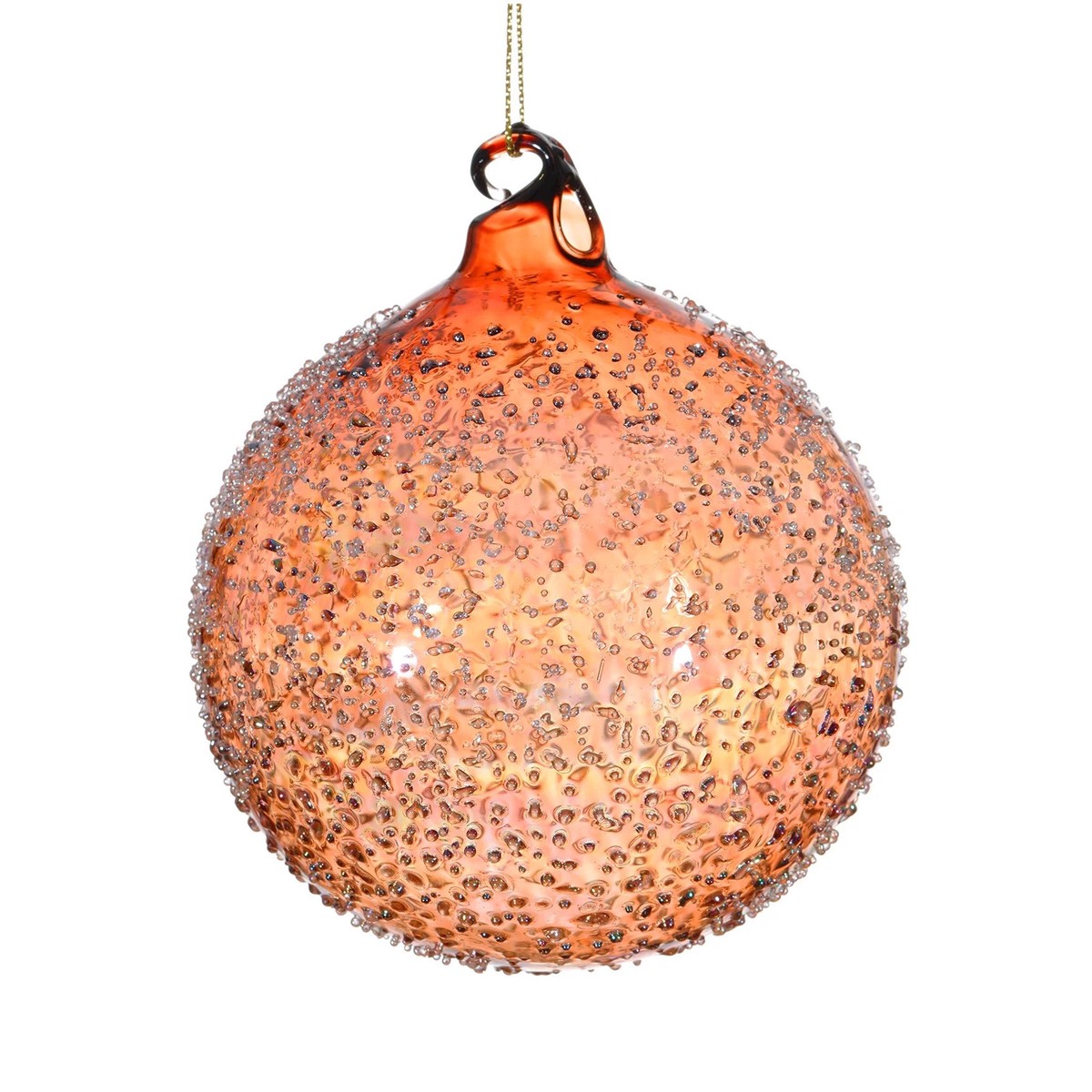 Bronze Beaded Glass Ball Ornament, 4" (100mm)