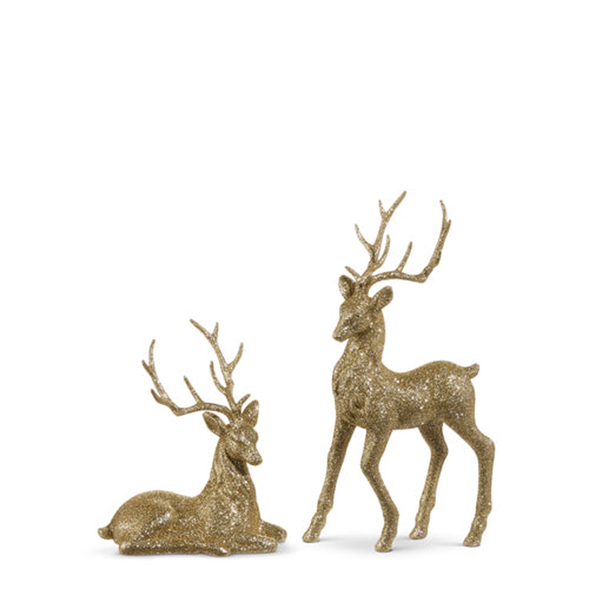 Champagne Glitter Deer Figurines, 14.5" (Set of 2)
