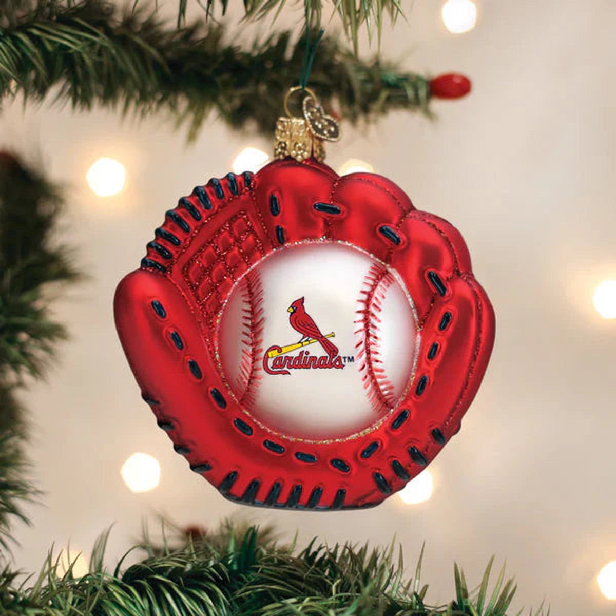 Cardinals Baseball Mitt Ornament, 3.75"