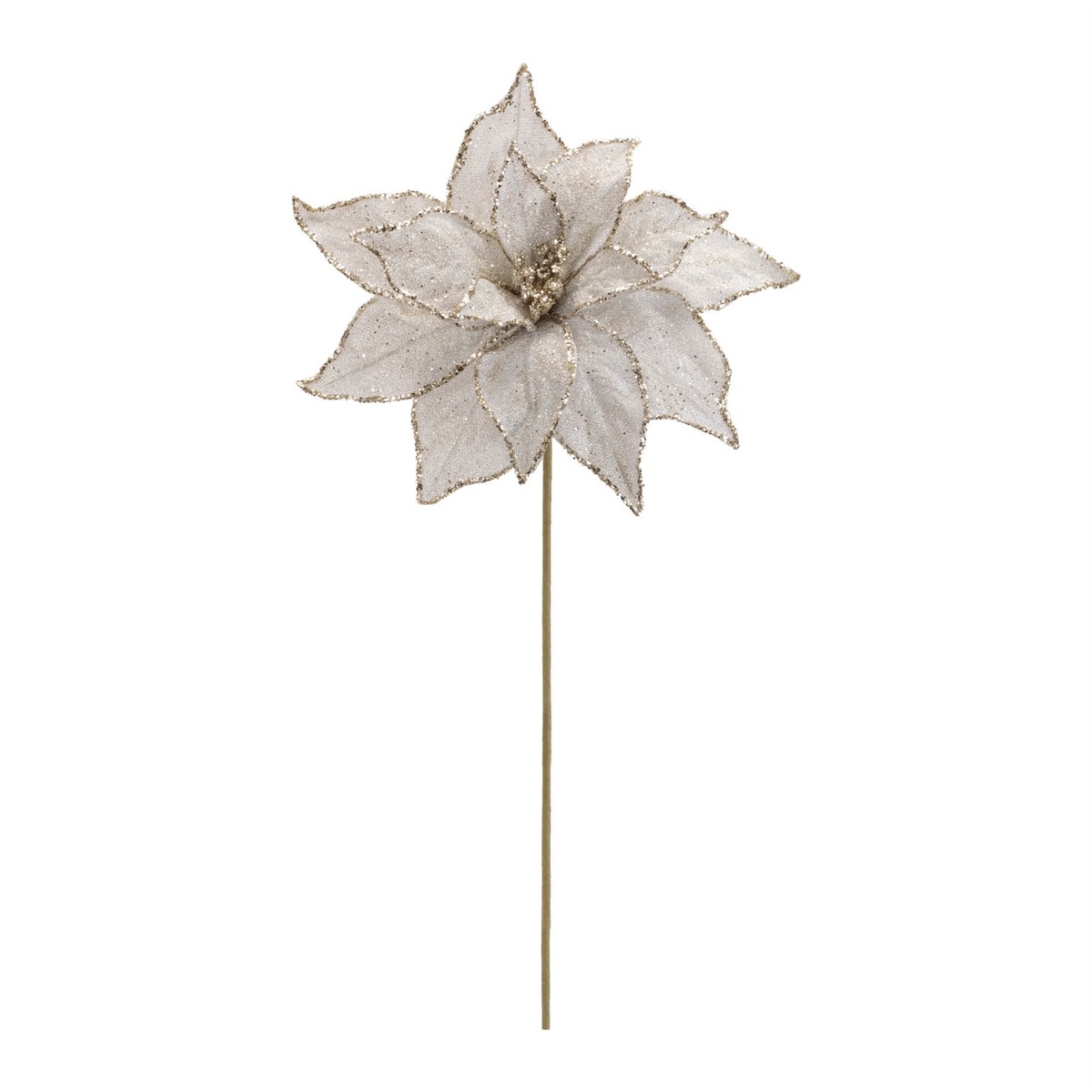 New Arrival Polyester Poinsettia Stem, 21"