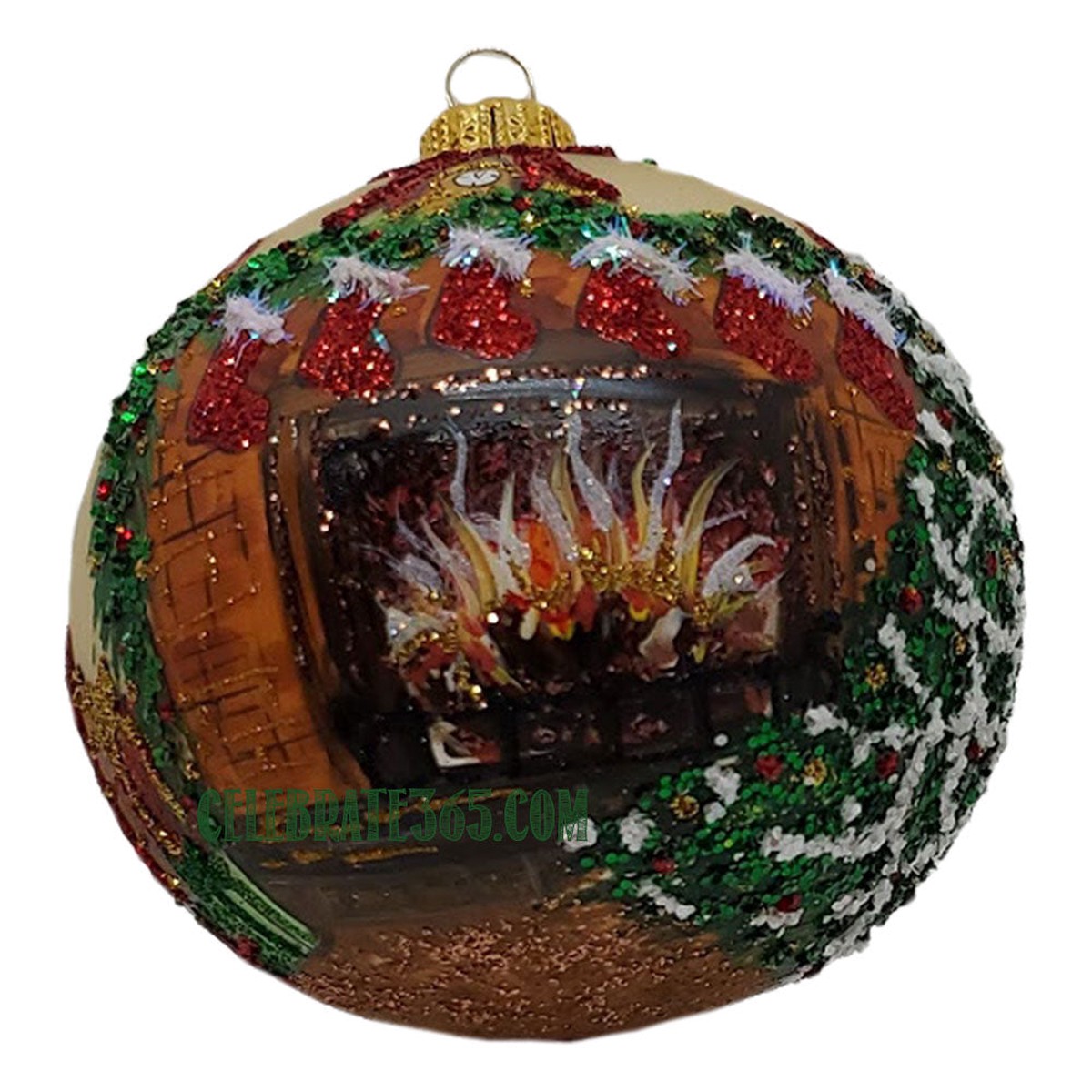 By the Chimney with Care Ball Ornament, 4"