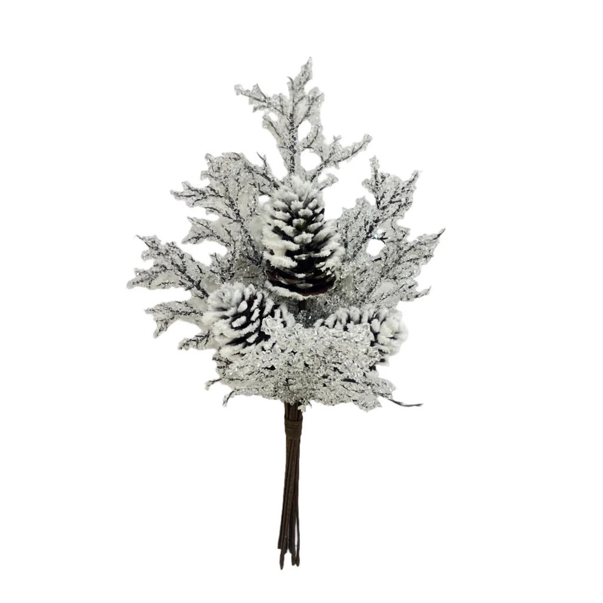 Iced Twig/Flocked Pinecone Bundle, 30"