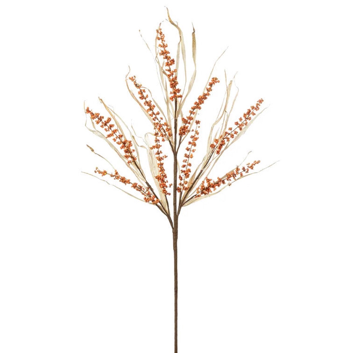 Orange Berry Spike/Corn Husk Spray, 28"