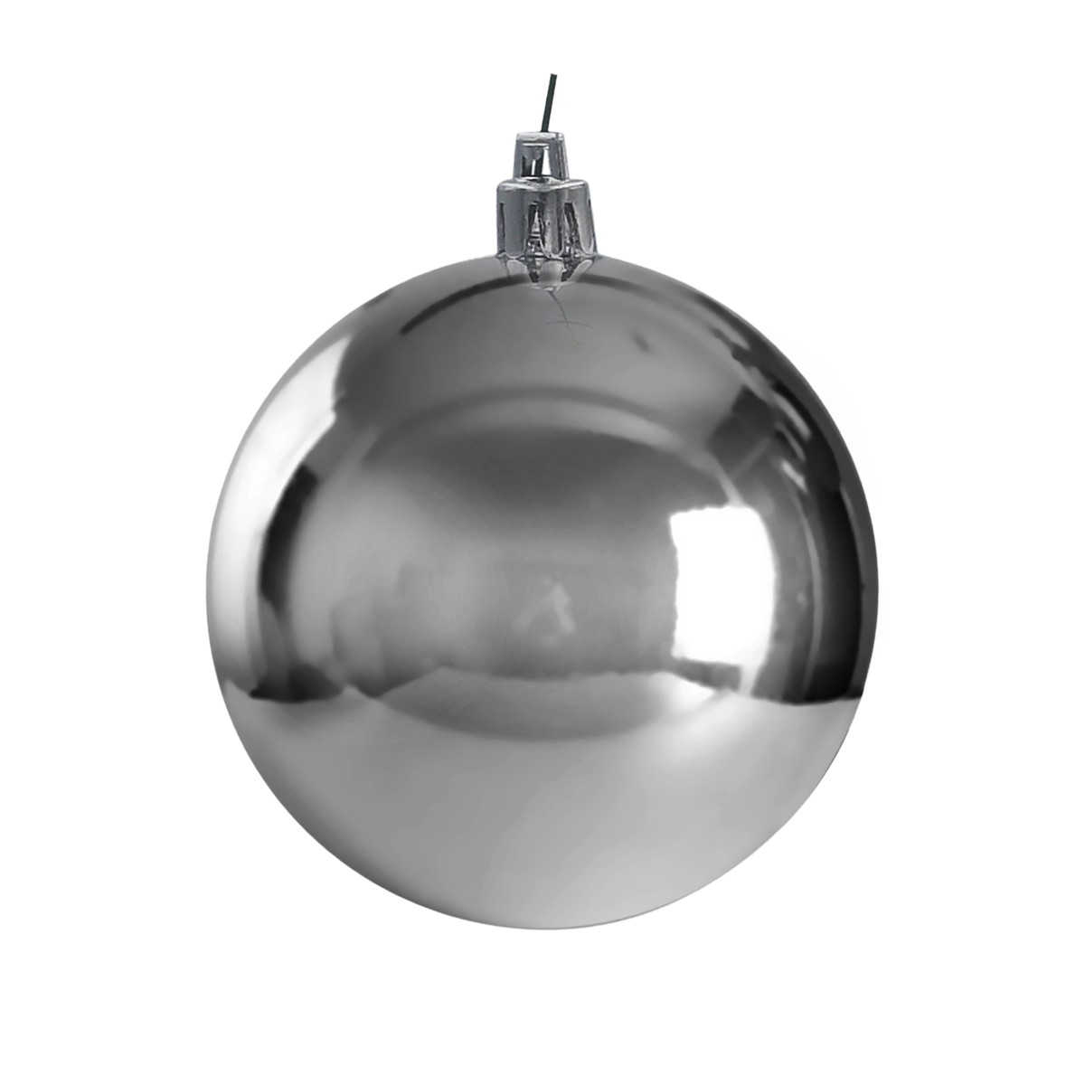 Shatterproof Silver Shiny Ball Ornament, 6" (150MM)