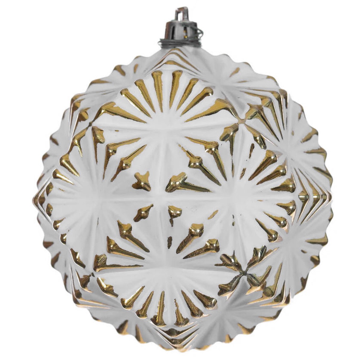 Shatterproof White And Gold Prism Ornament, 6" (150MM)