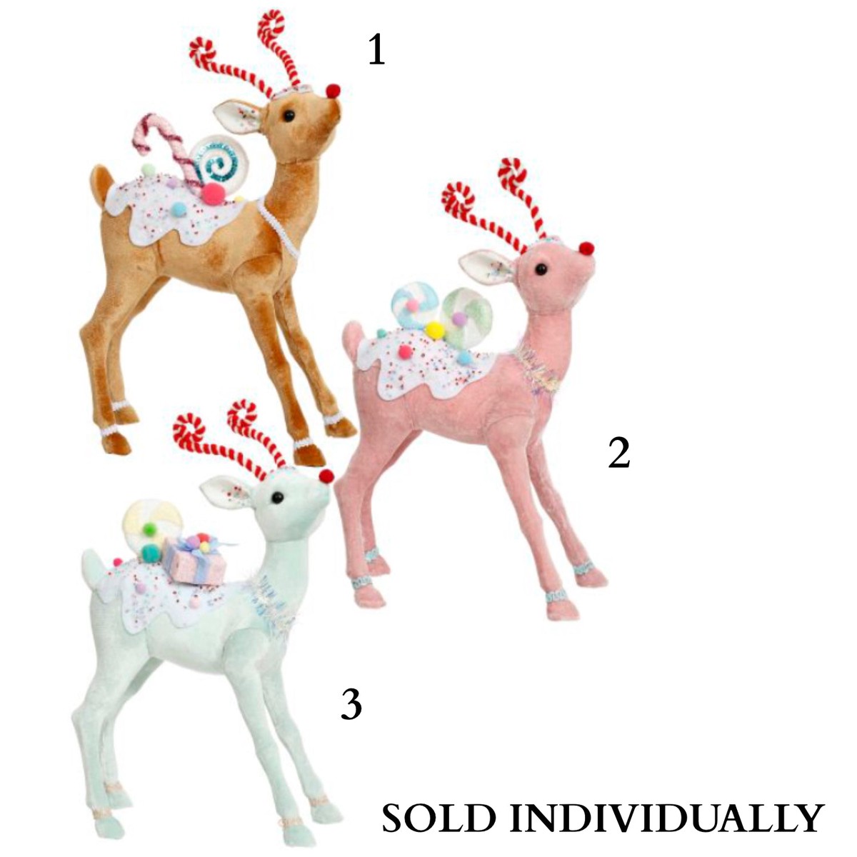 Candied Deer, Large, 17" (3 styles - sold individually)
