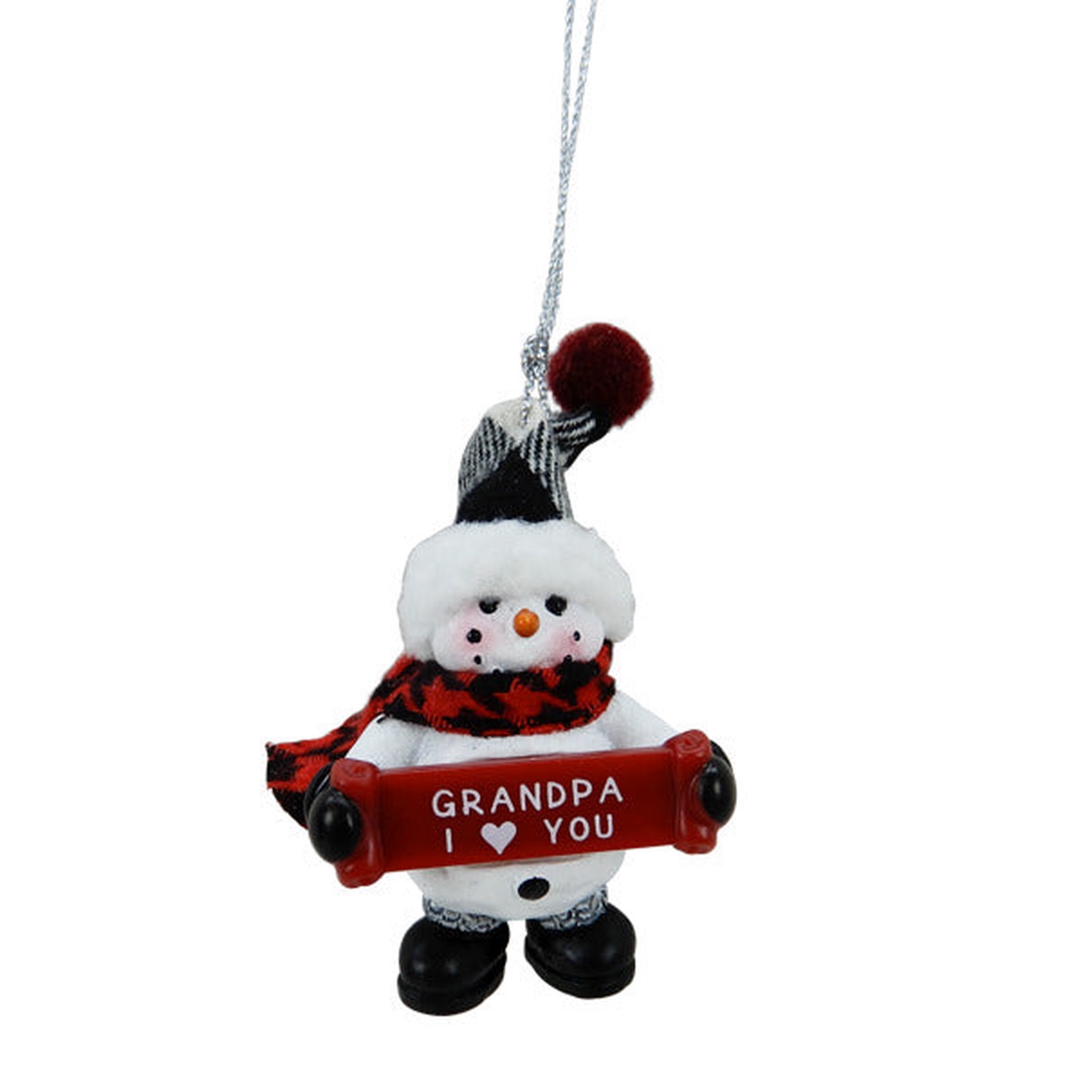 Snowman "Grandpa I (heart) You" Ornament, 2.5"