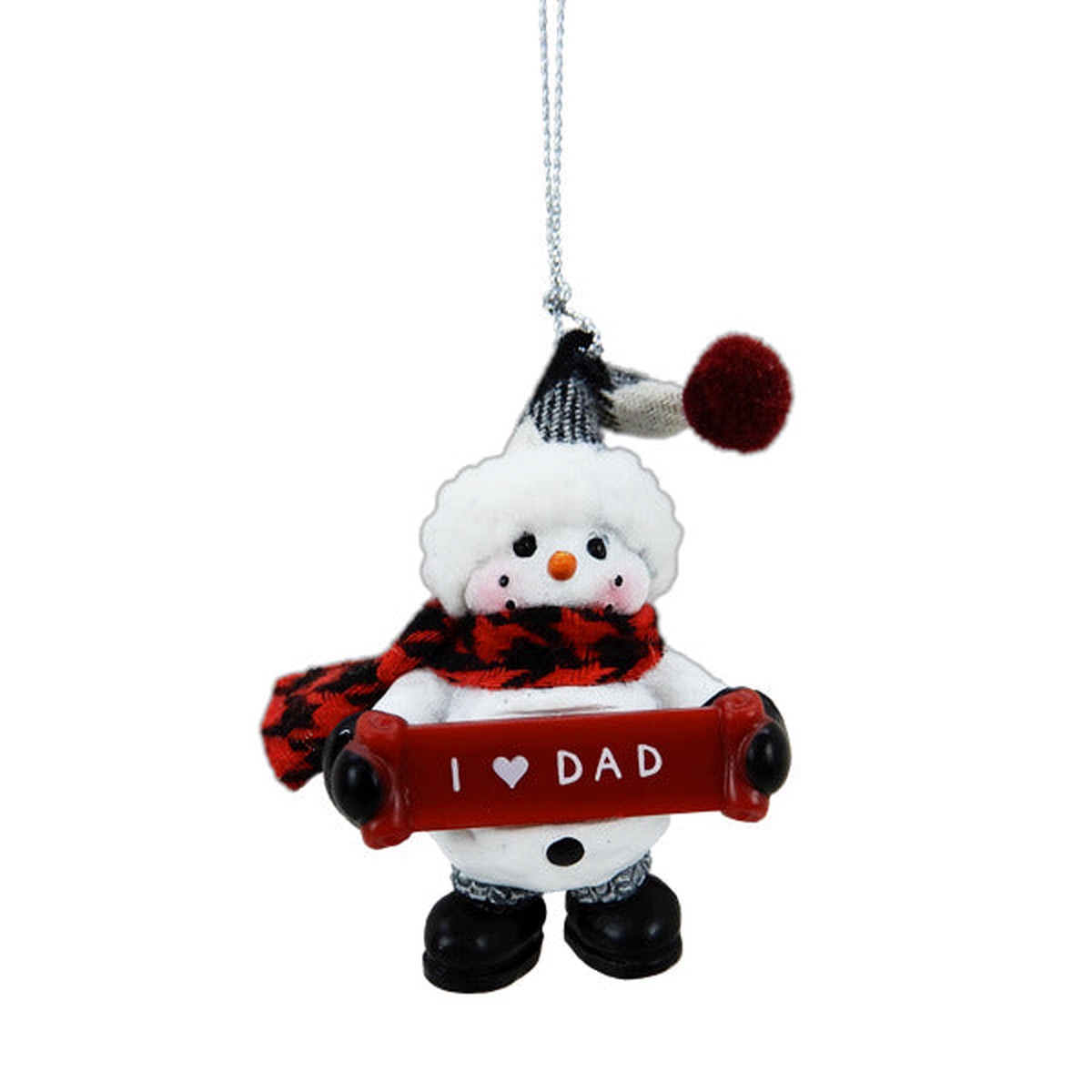 Snowman "I (heart) Dad" Ornament, 2.5"