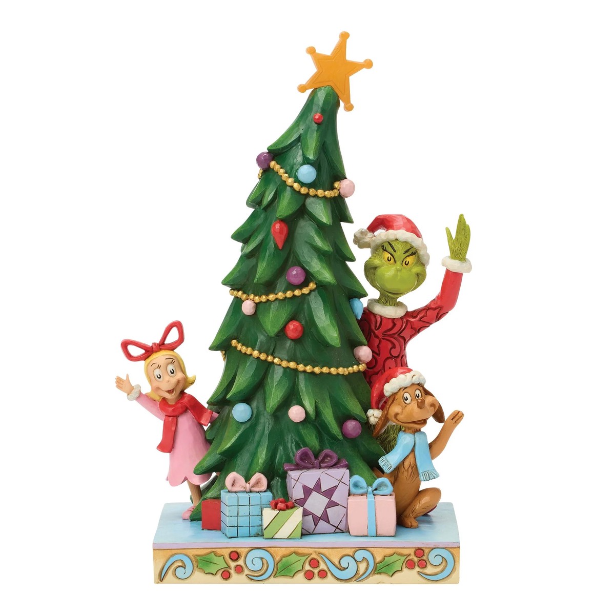 Jim Shore Grinch, Cindy, Max Peeking Figurine, 10.5"