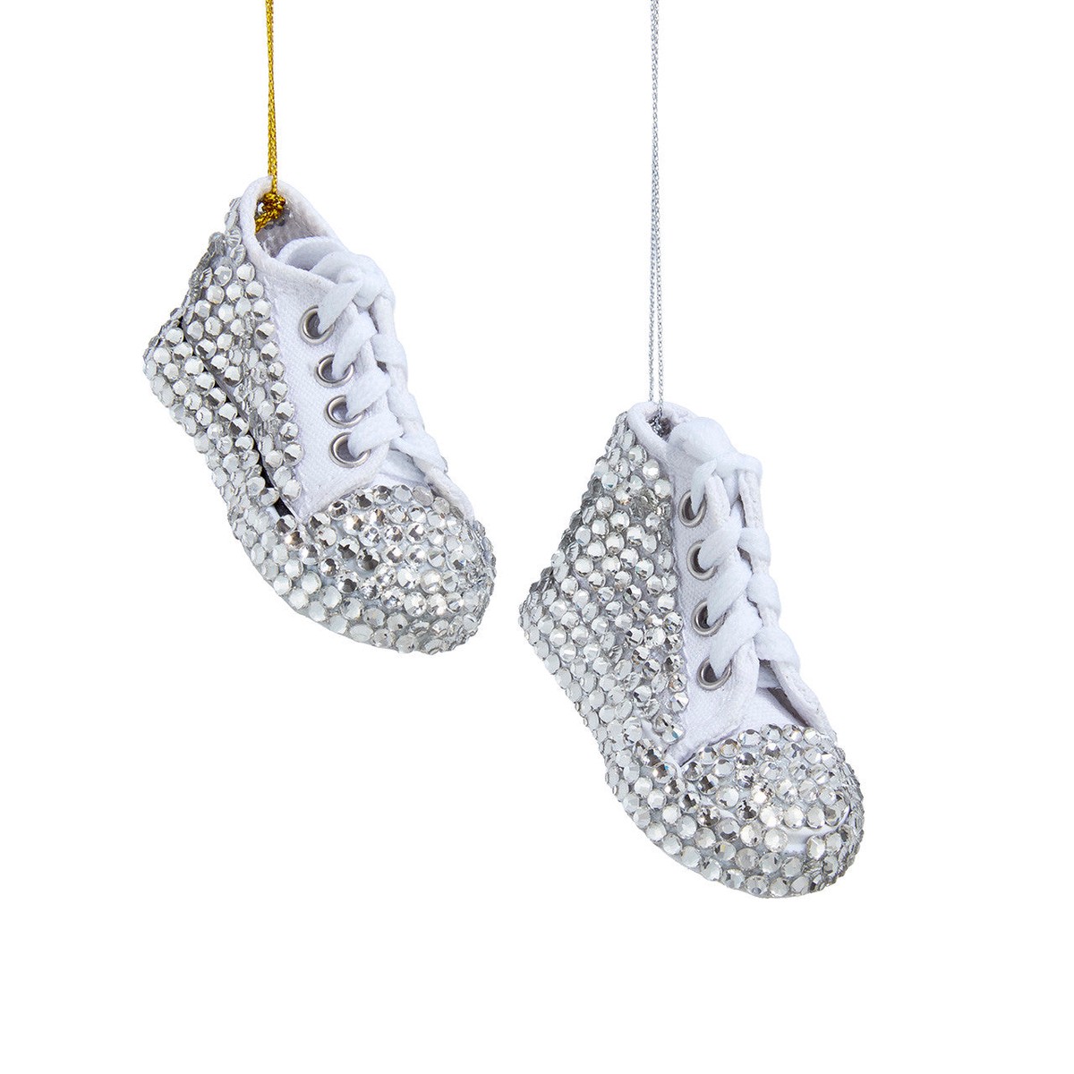 Bedazzled Silver Sneaker Ornament, 3" (2 styles - sold individually)