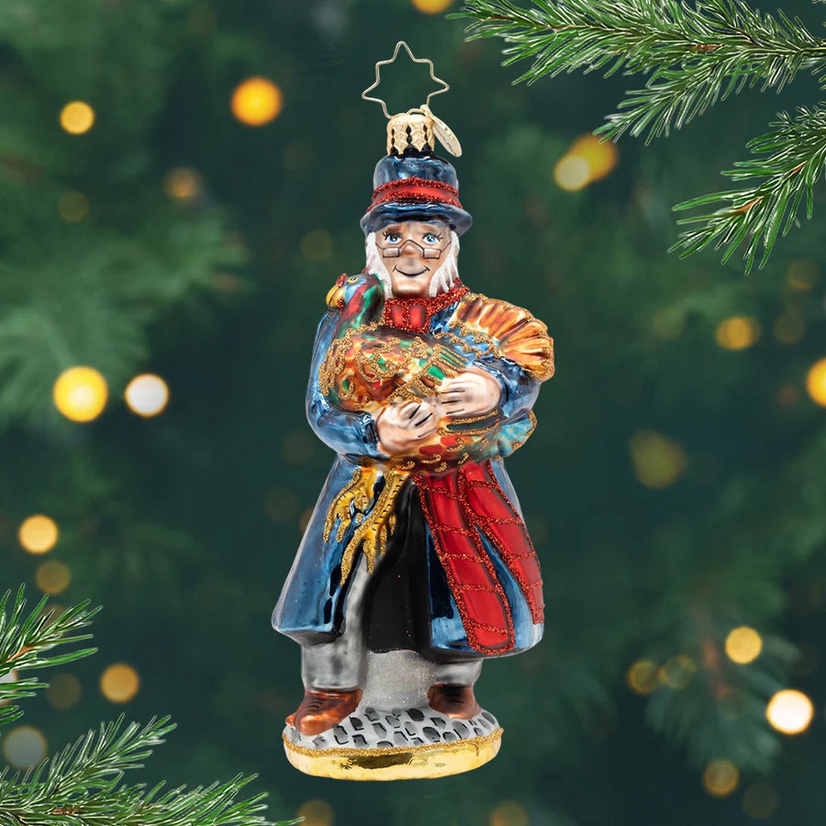 A Turkey for Tiny Tim Glass Ornament, 5.5"