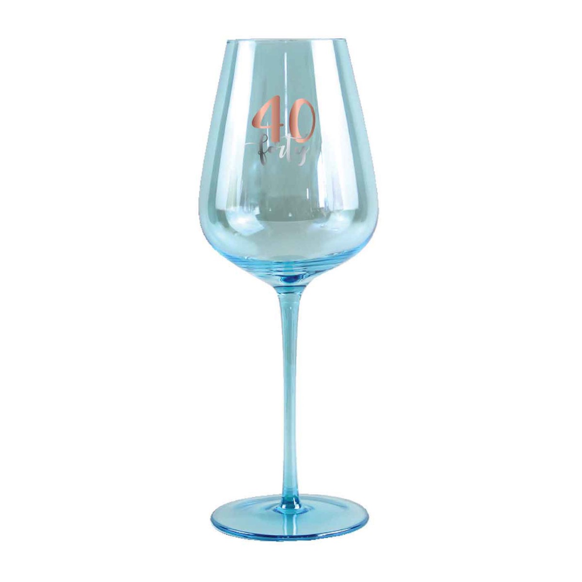 40th Coloured Wine Glass Rose Gold Decal 430ml