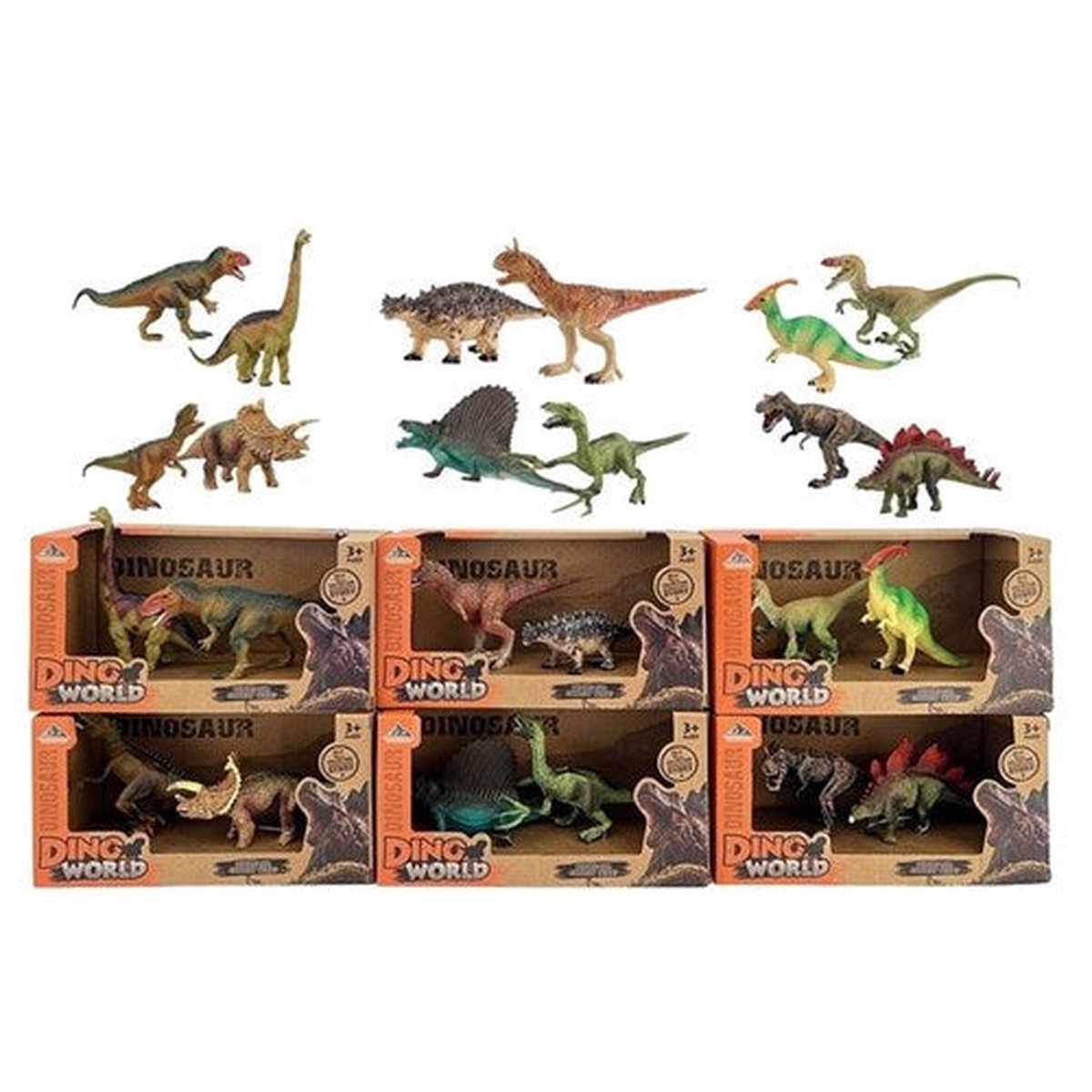Collection Dinosaur Figures 6 Assorted 2pc