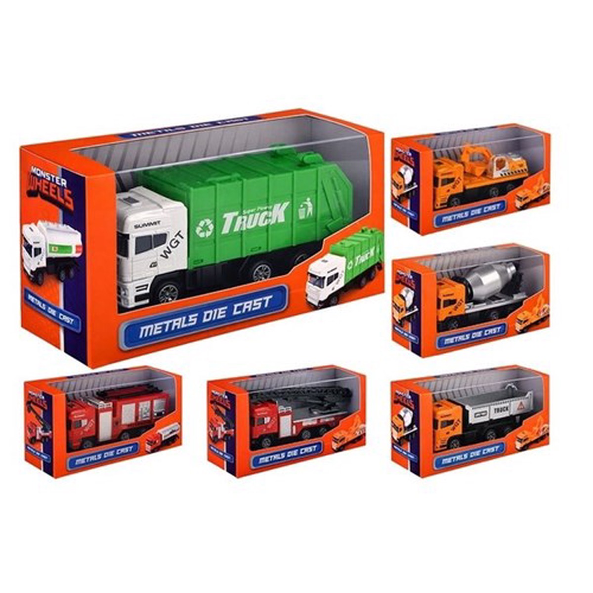DieCast Garbage Fire Construct Truck