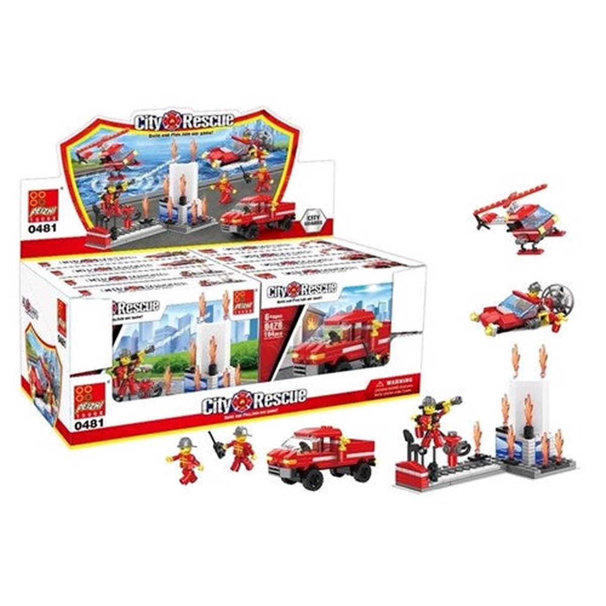 Fire Building Blocks Set 4Assorted
