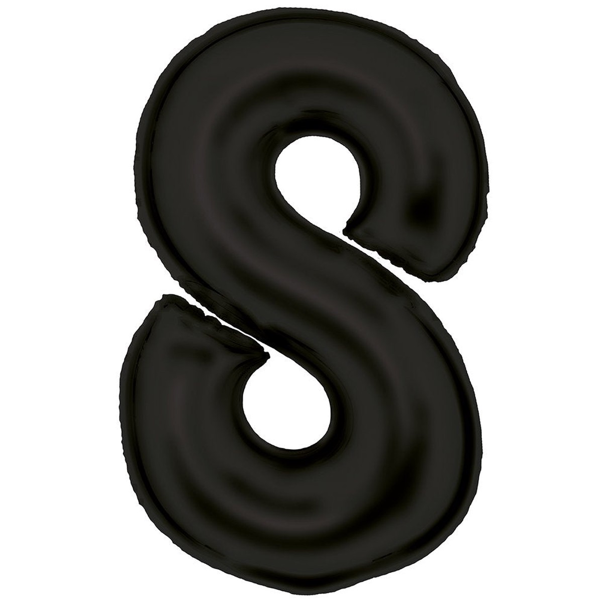 Foil Balloon Large Number 8 Silk Lustre Black 54cm x 87cm