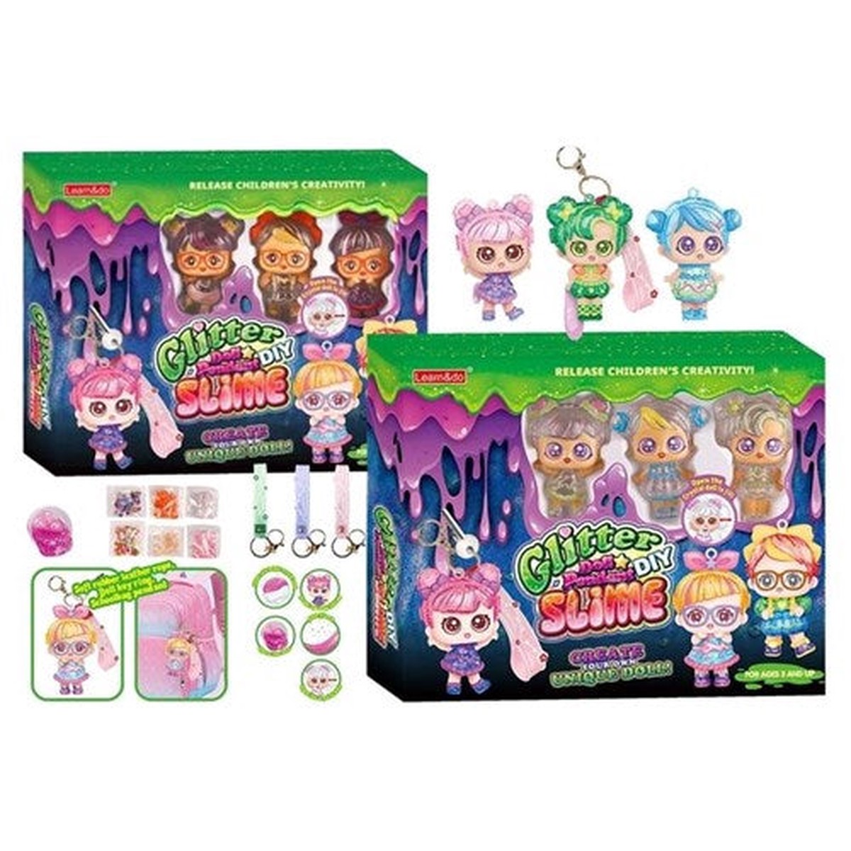 Glitter Slime Figurine Pendant DIY Set