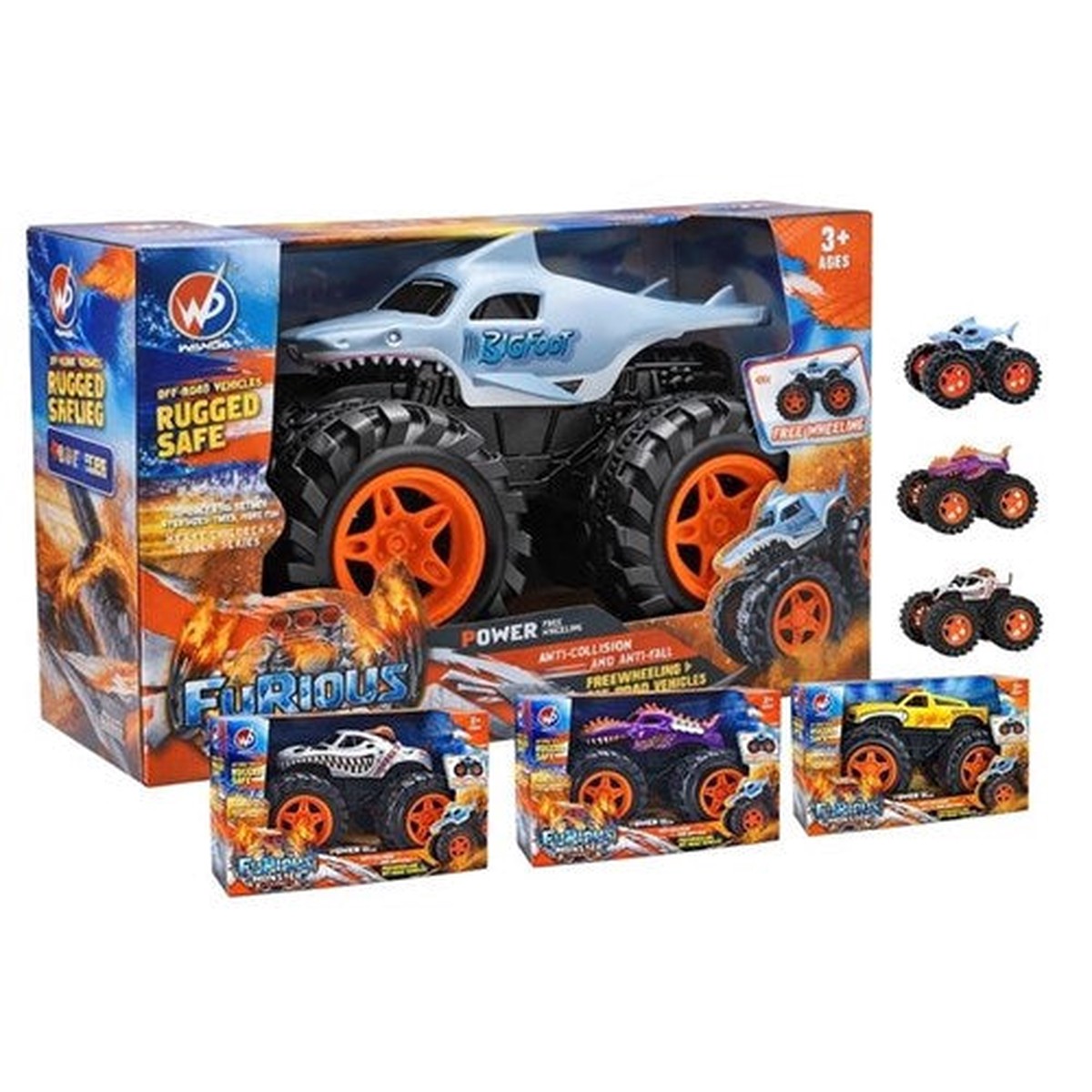 Monster Wheel Animal Cars 4 Assorted
