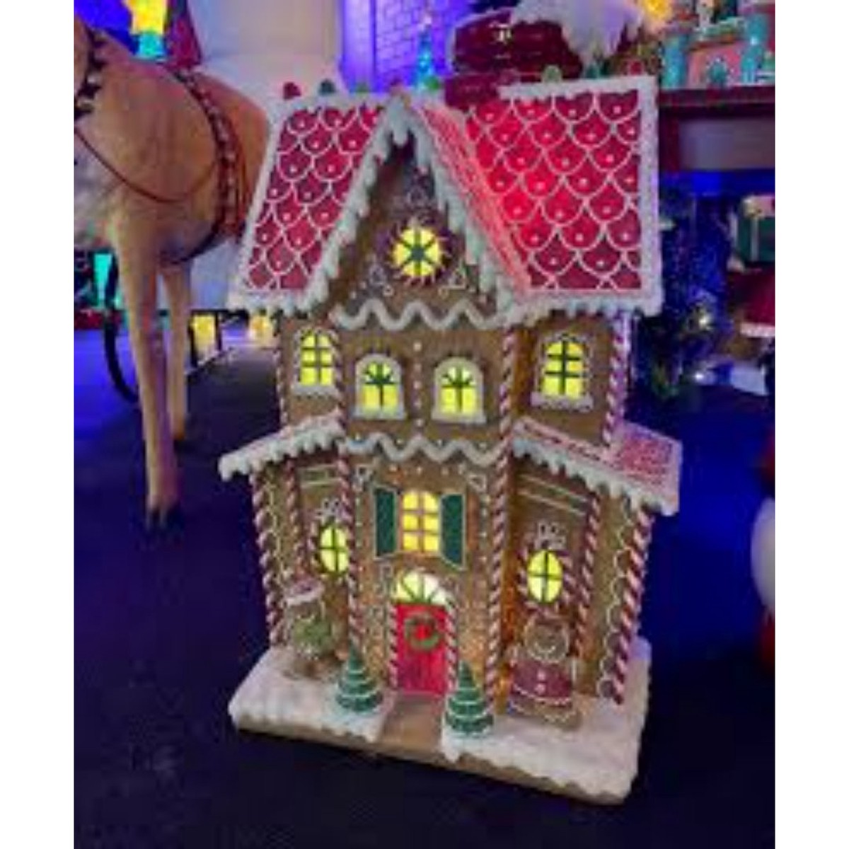 Gingerbread House w Lights 76cm