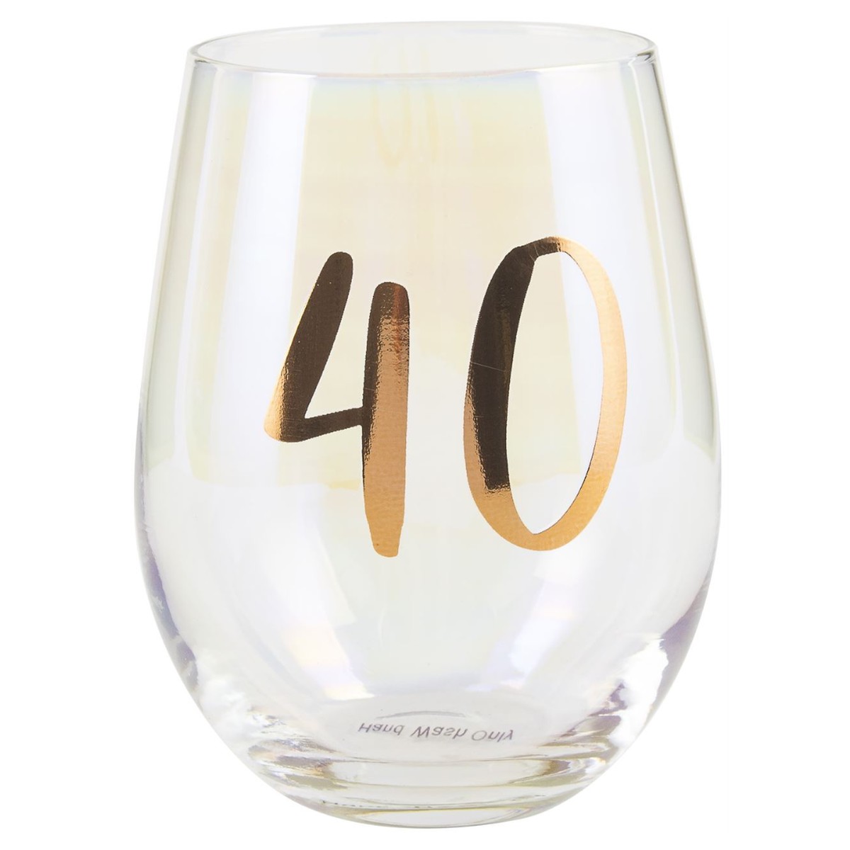 40th Rainbow Stemless Wine Glass 600ml