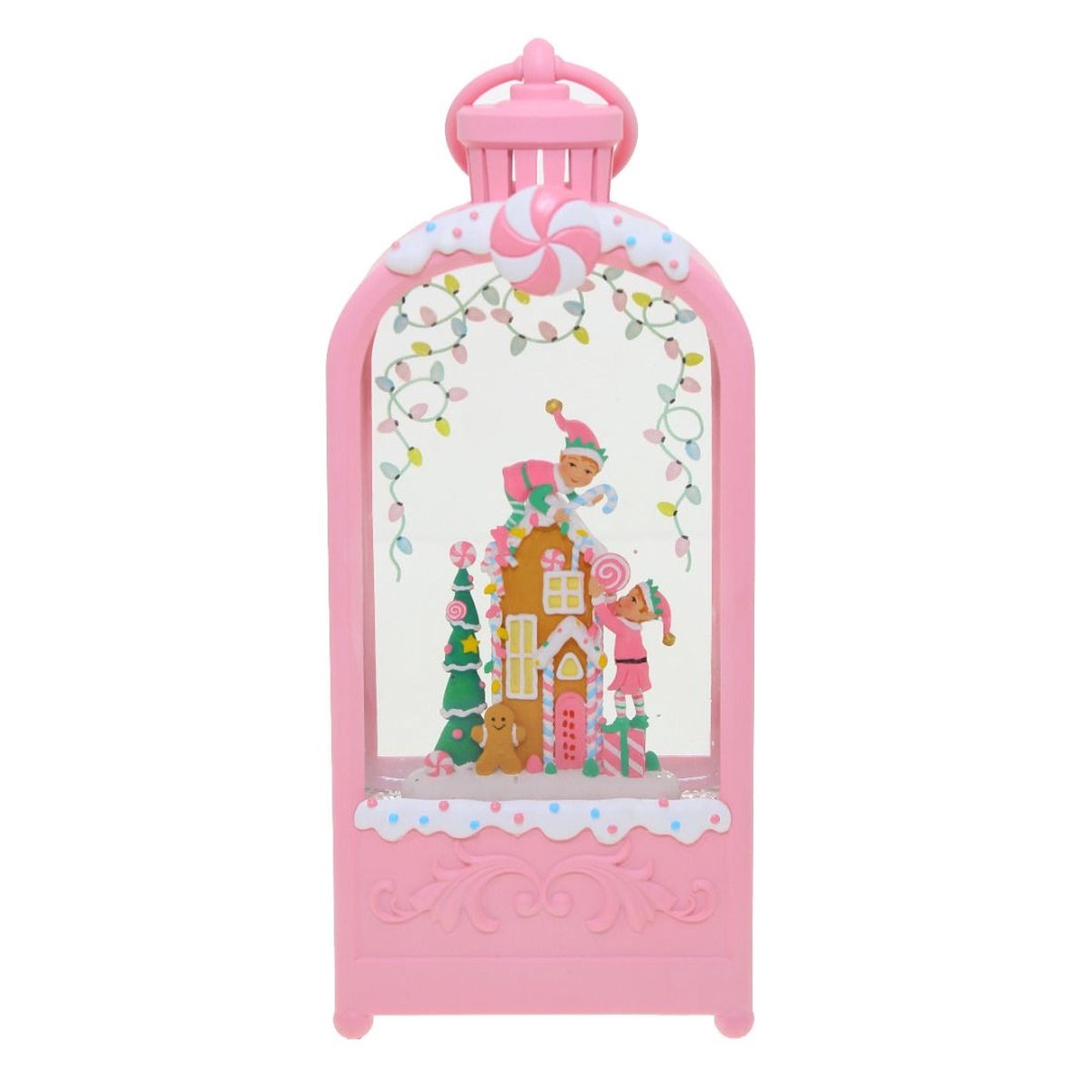Candy Gingerbread Lantern 27Cm 27.3cm Battery Operated