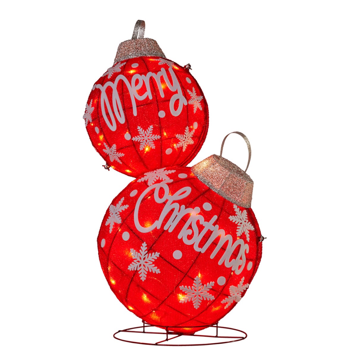 Double Bauble w Lights 90cmH