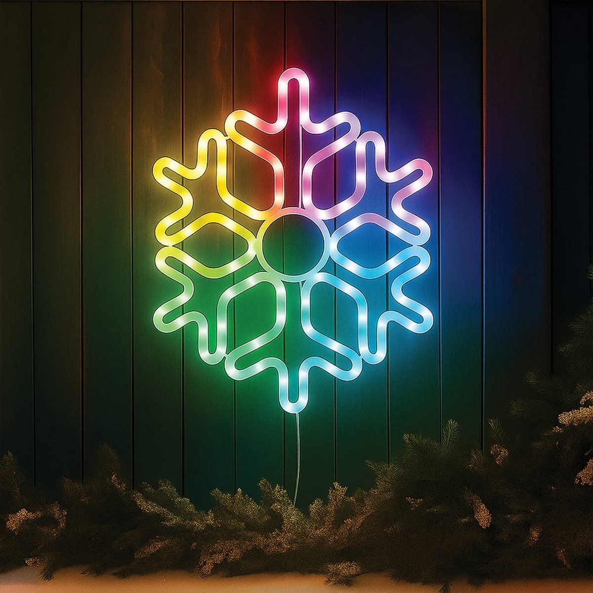 LED Digital Snowflake Red, Blue, Green 58cm