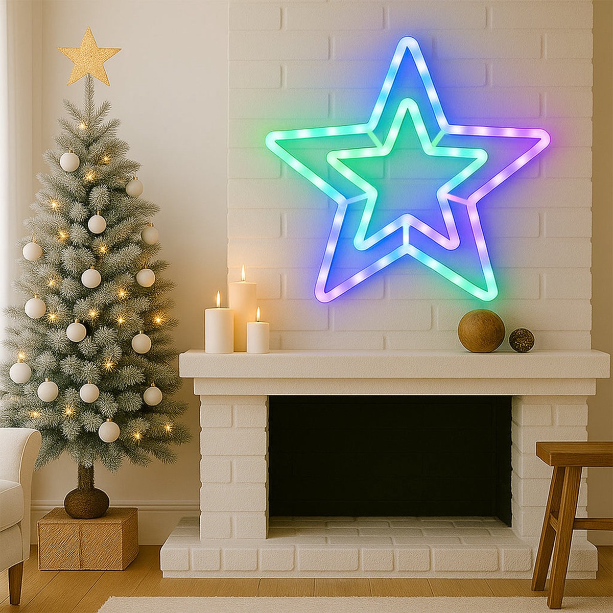 LED Digital Star Red, Green, Blue 56cm