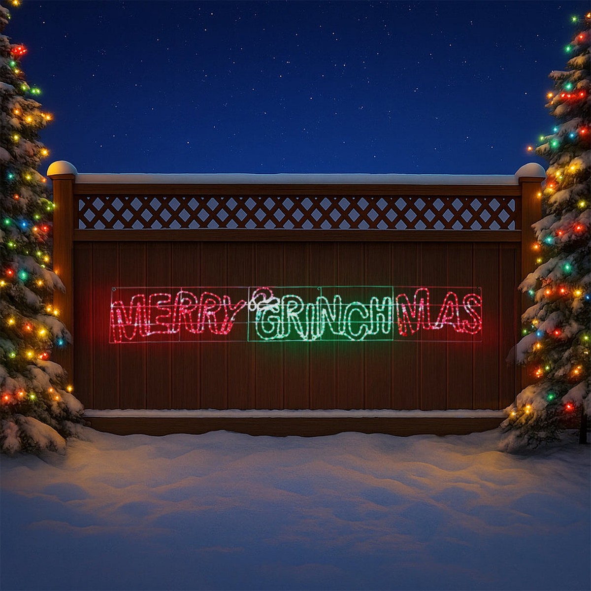 Merry Grinchmas Rope Light Silhouette 2m Red + Green