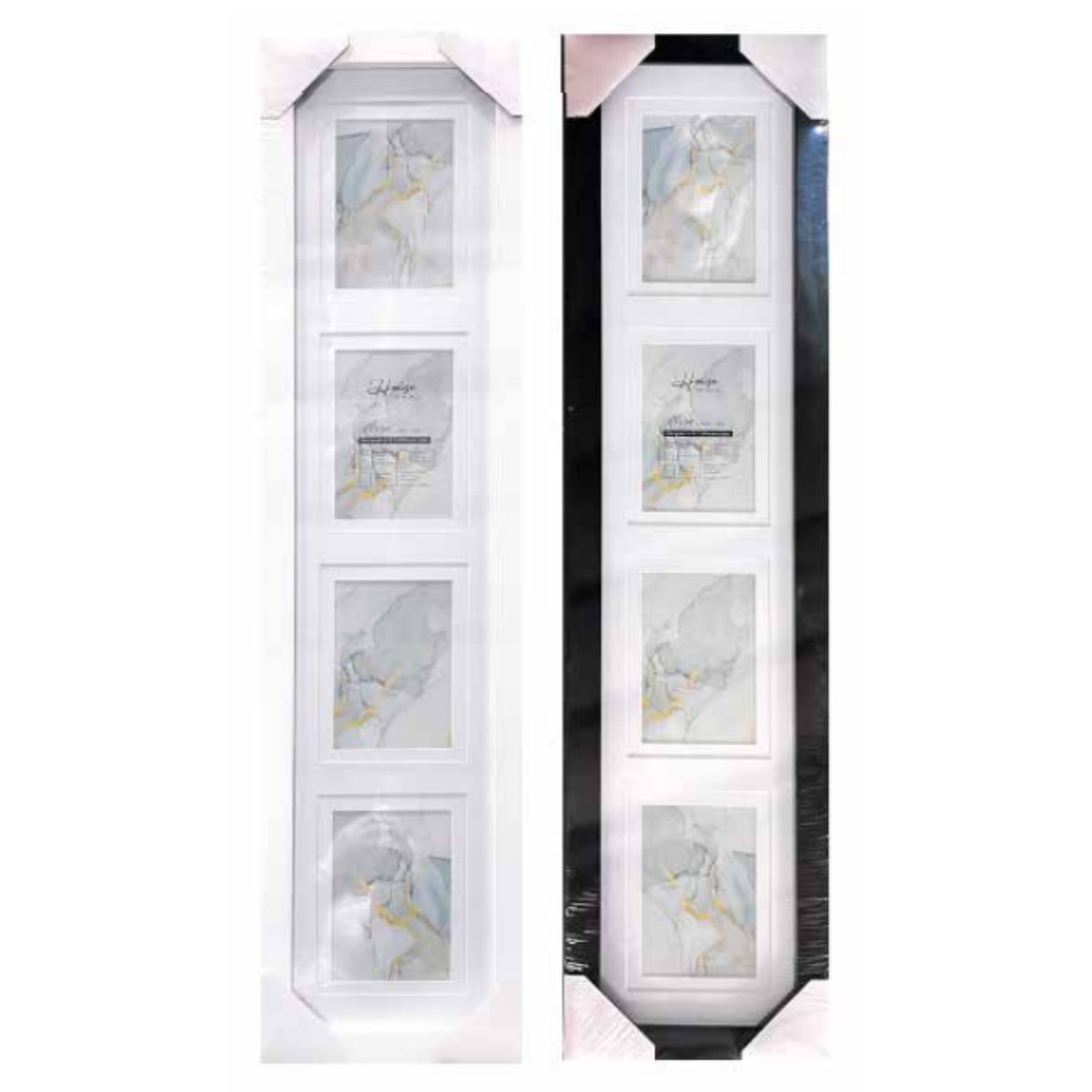 Photo Frame Double Matted Connor Black & White 4 Window Collage 86.8x18cm Assorted