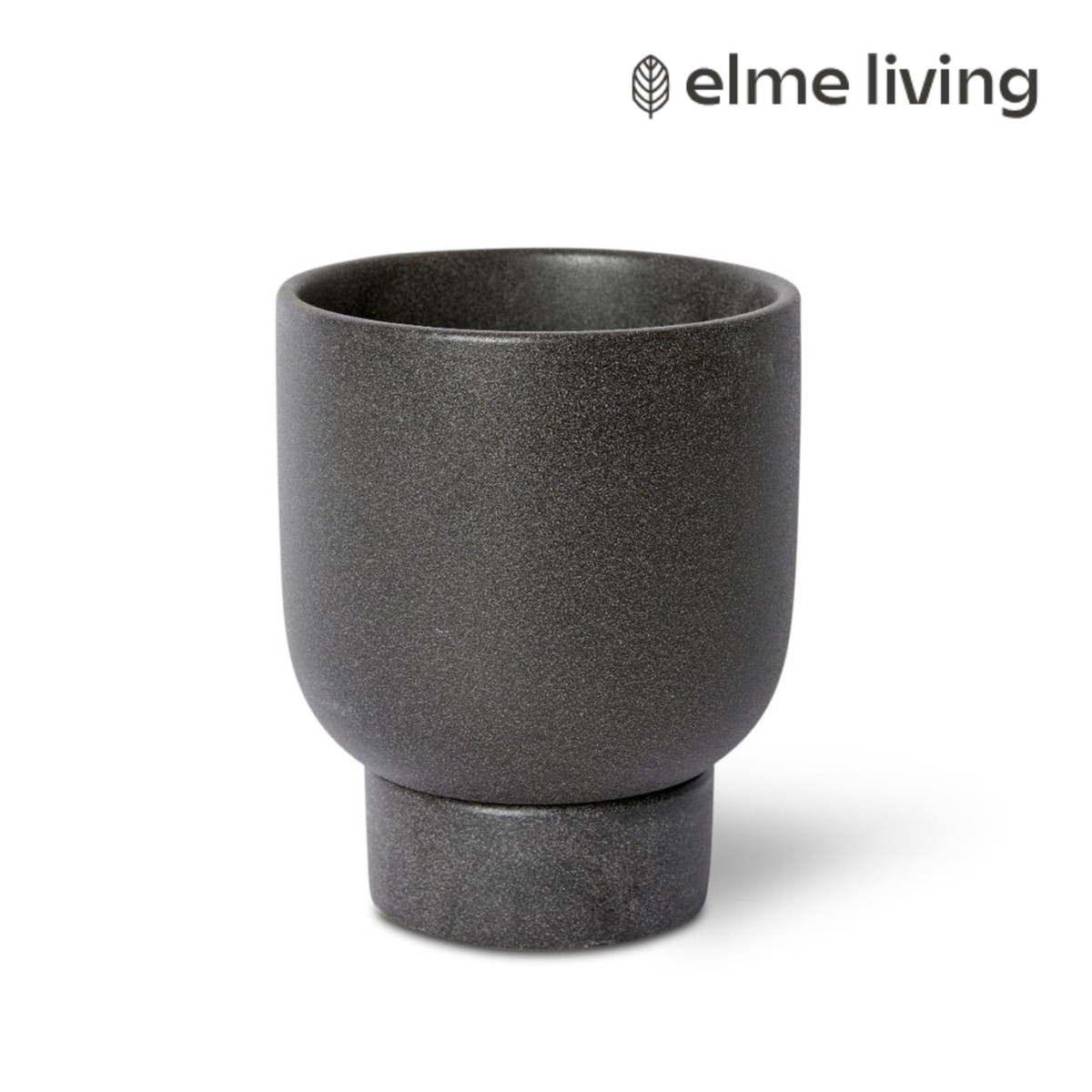 Daylen Pot with Saucer Black 16x16x19cm