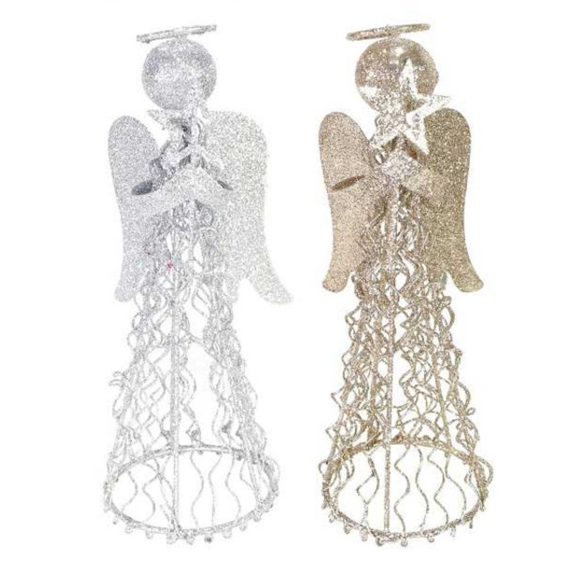 Glitter Metal Angel 20cm Assorted
