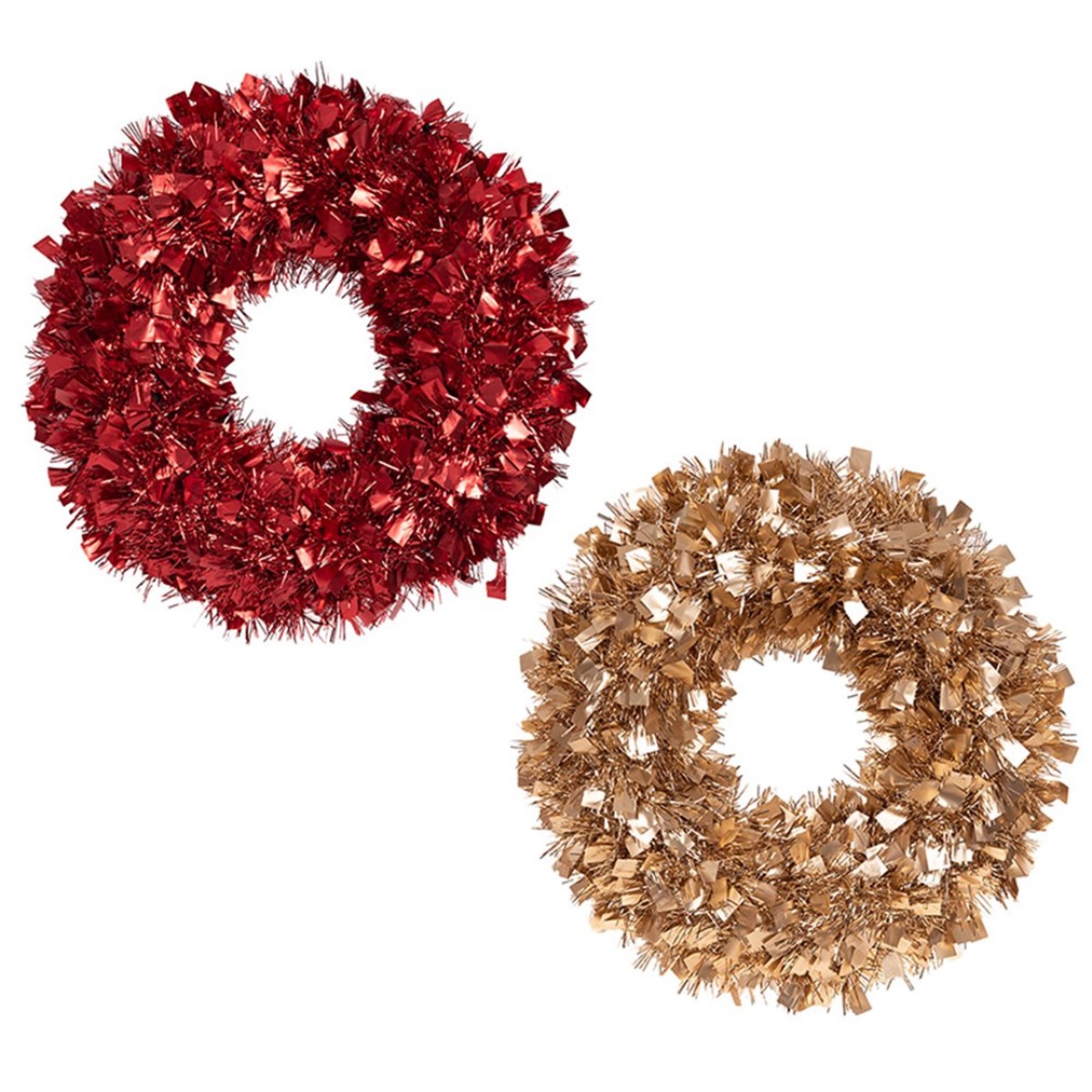 Tinsel Wreath 45cm Assorted