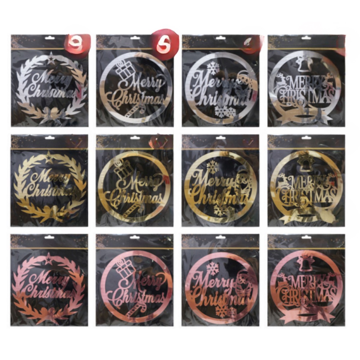 Window Wreath Die-Cut Double Side Tape 25cm Assorted