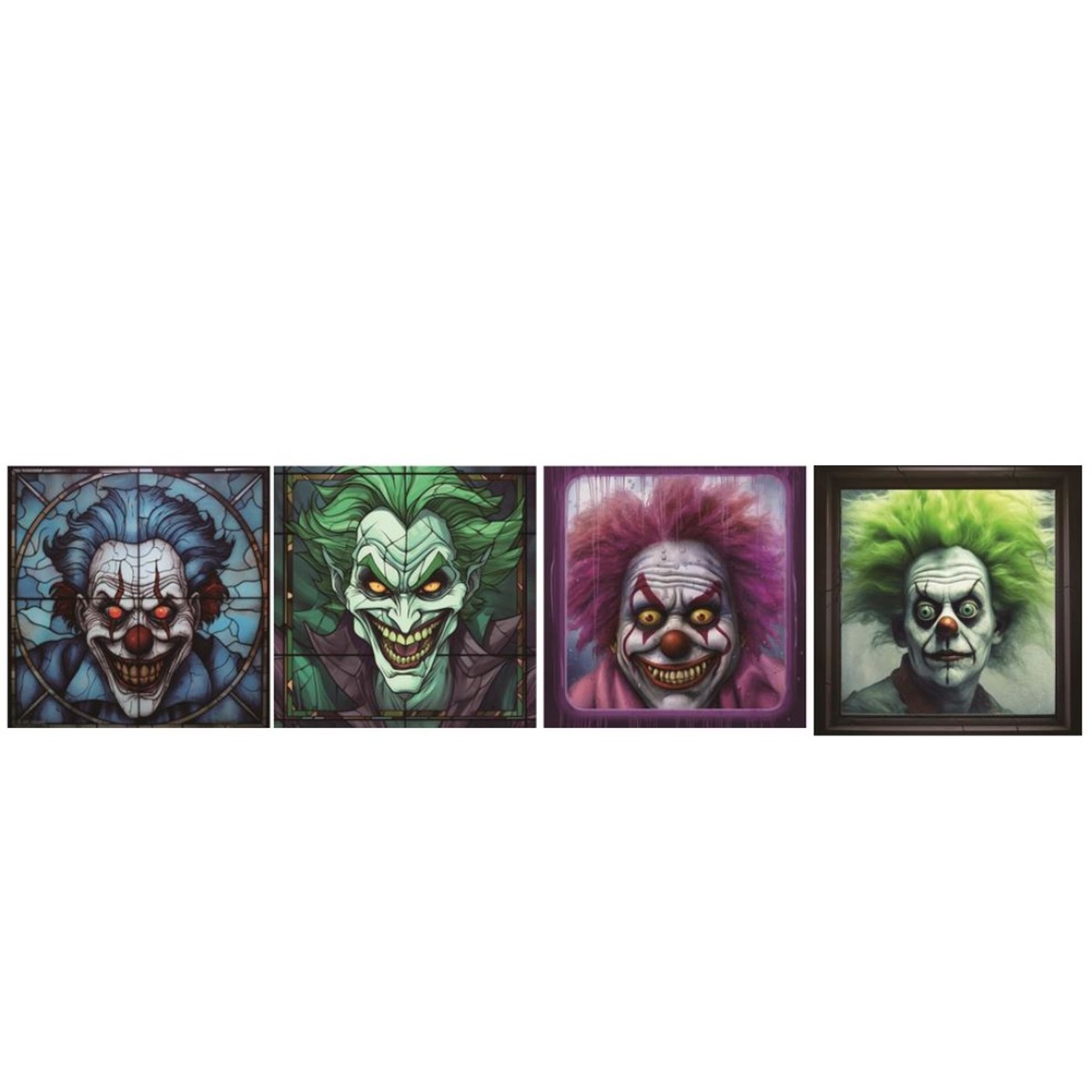 Creepy Clown Window Curtain 90Cm Asst