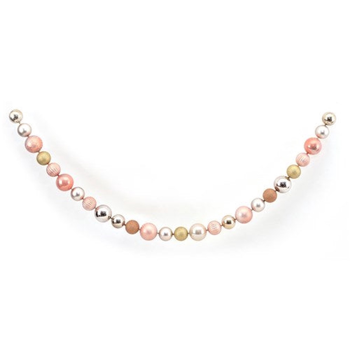 Shatterproof Bauble Garland Champagne, Silver 216cm