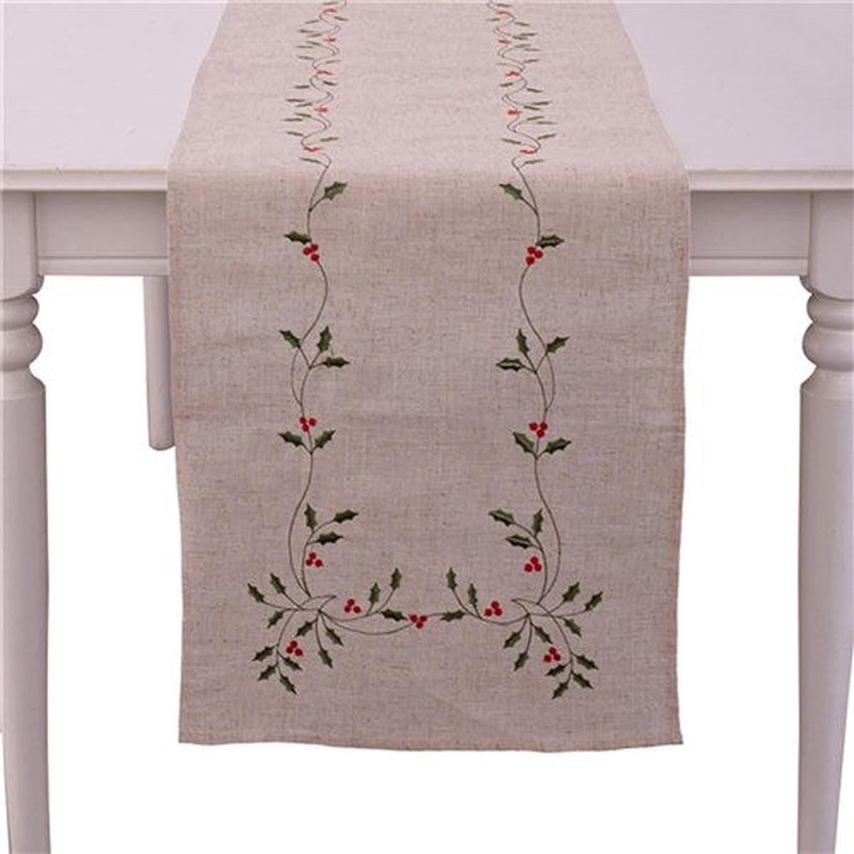 Tablerunner 40X173cm Embroided Holly Berry