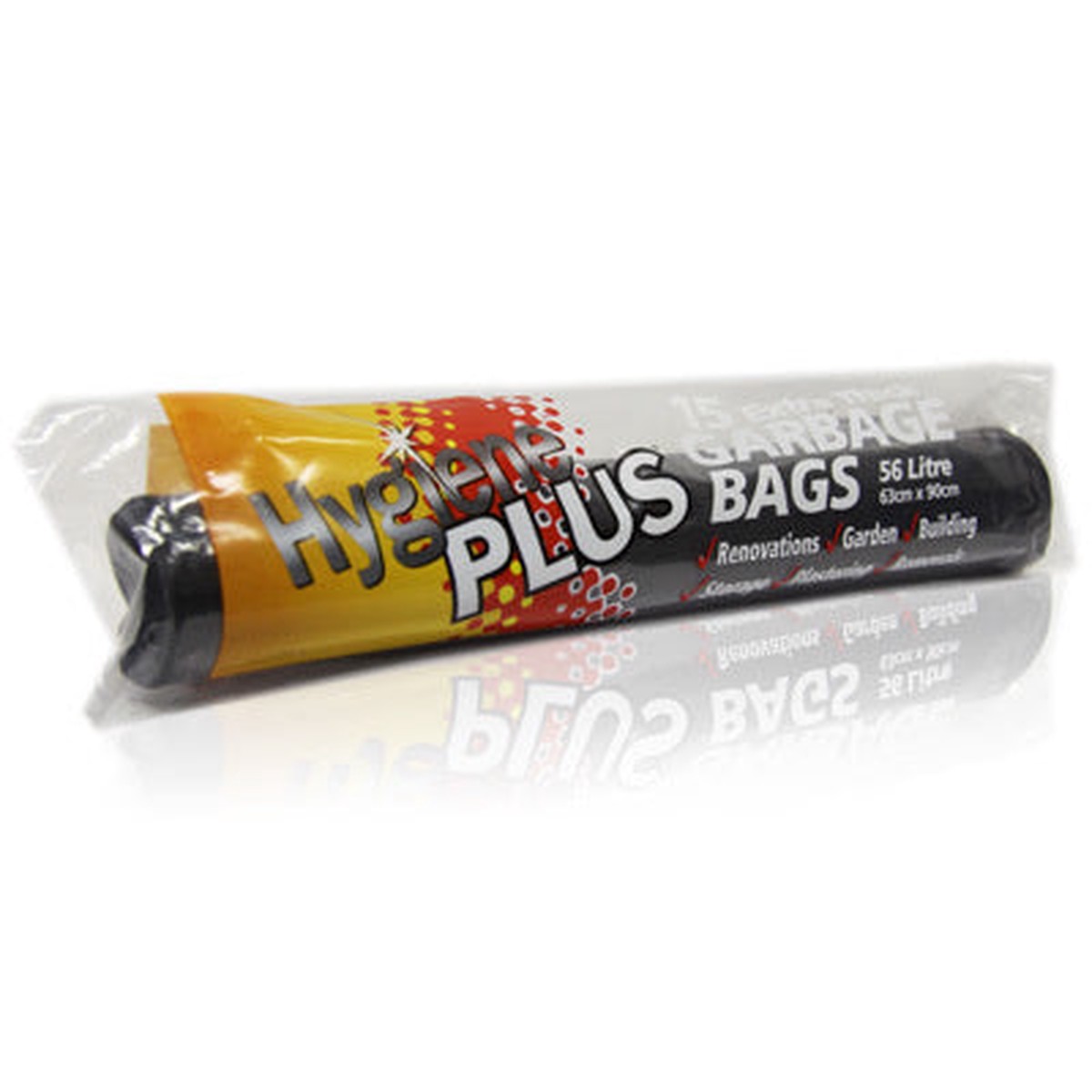Bin Liner Garbage Bag 56L Black 15pk