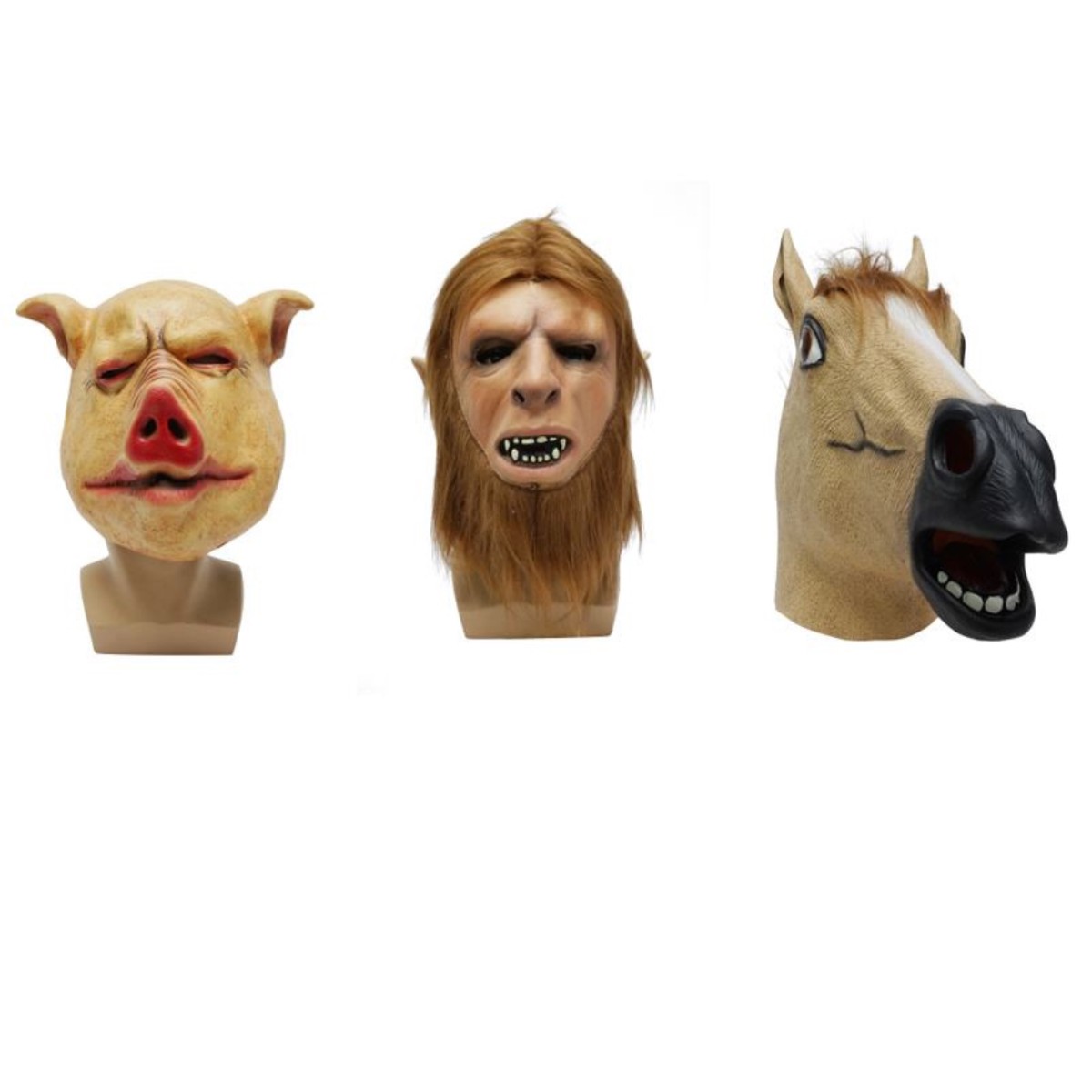 Animal Heads Latex Mask Asstd