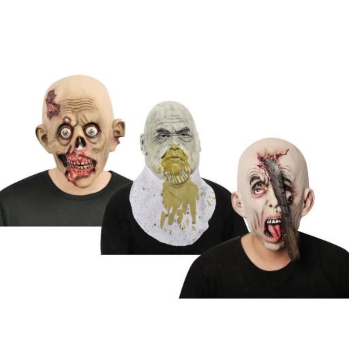 Zombie Latex Mask 3 Asstd