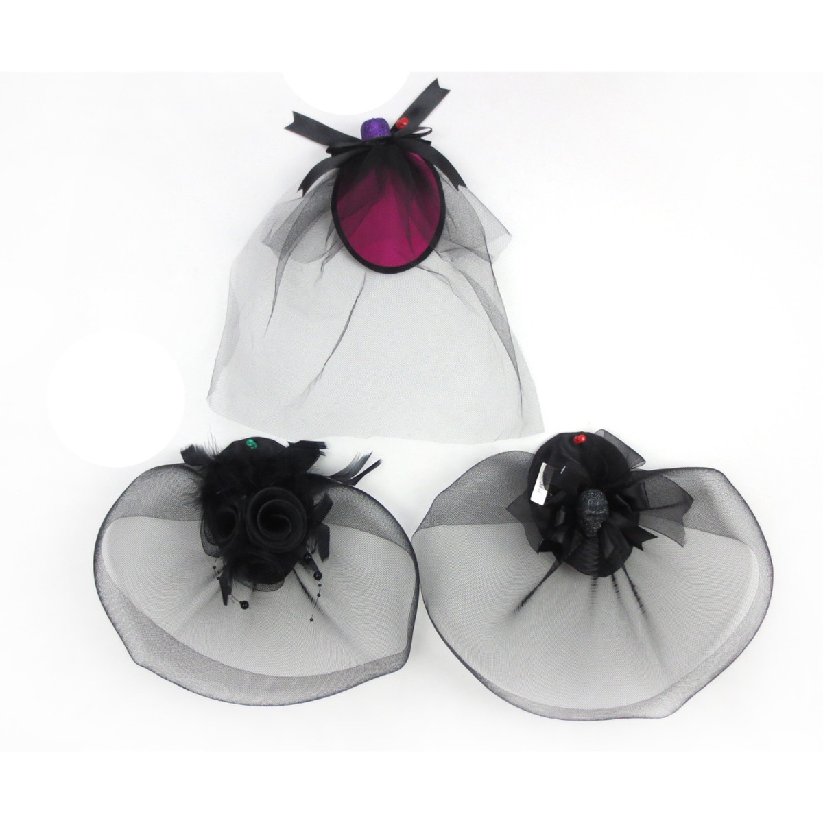 Halloween Mini Hat Clip Black 3 Asstd